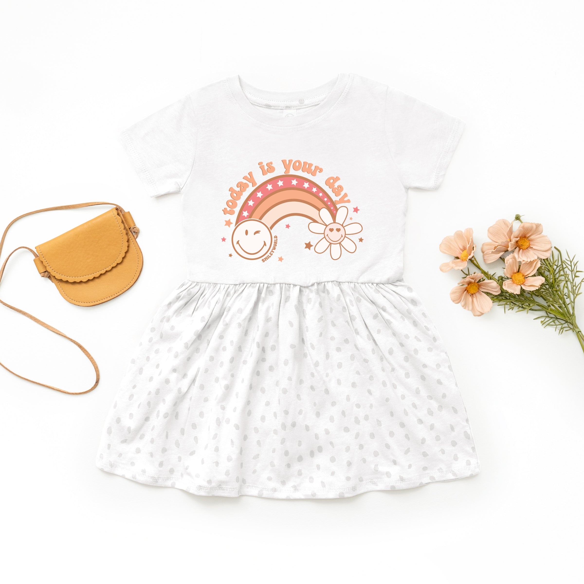 SmileyWorld Today Is Your Day Rainbow  - Toddler Graphic Dress and Infant Dress