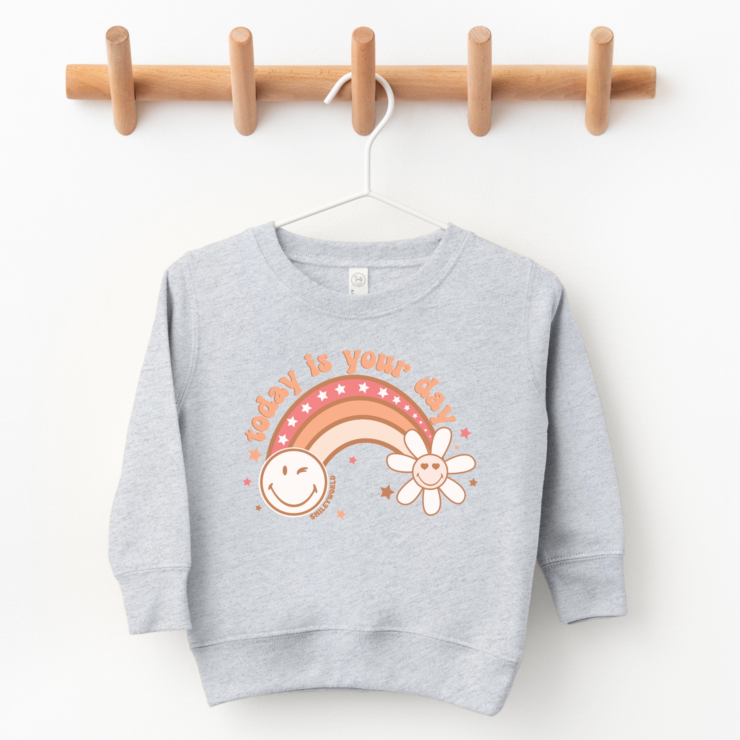 SmileyWorld Today Is Your Day Rainbow  - Toddler Graphic Sweatshirt and Youth Graphic Sweatshirt