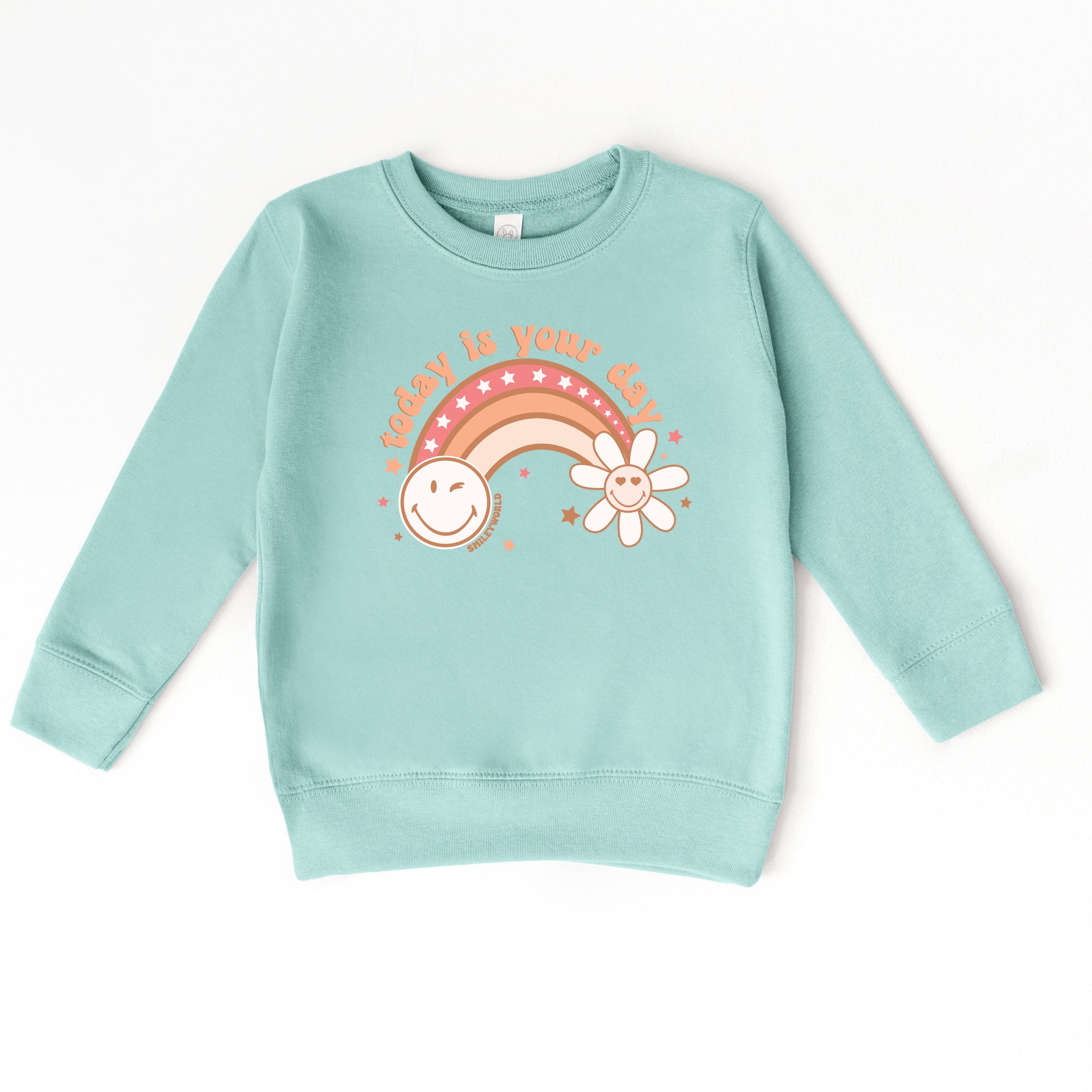 SmileyWorld Today Is Your Day Rainbow  - Toddler Graphic Sweatshirt and Youth Graphic Sweatshirt