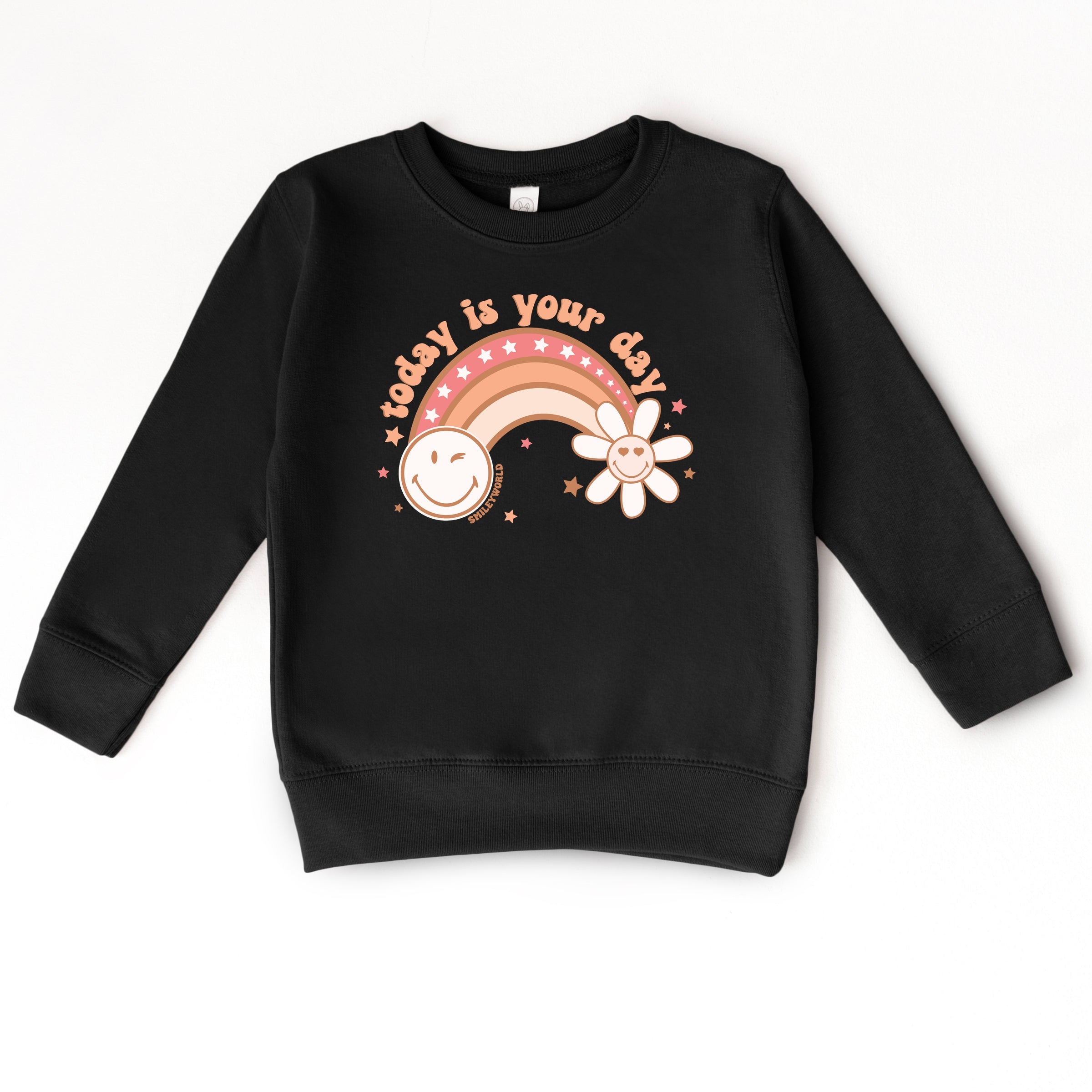 SmileyWorld Today Is Your Day Rainbow  - Toddler Graphic Sweatshirt and Youth Graphic Sweatshirt