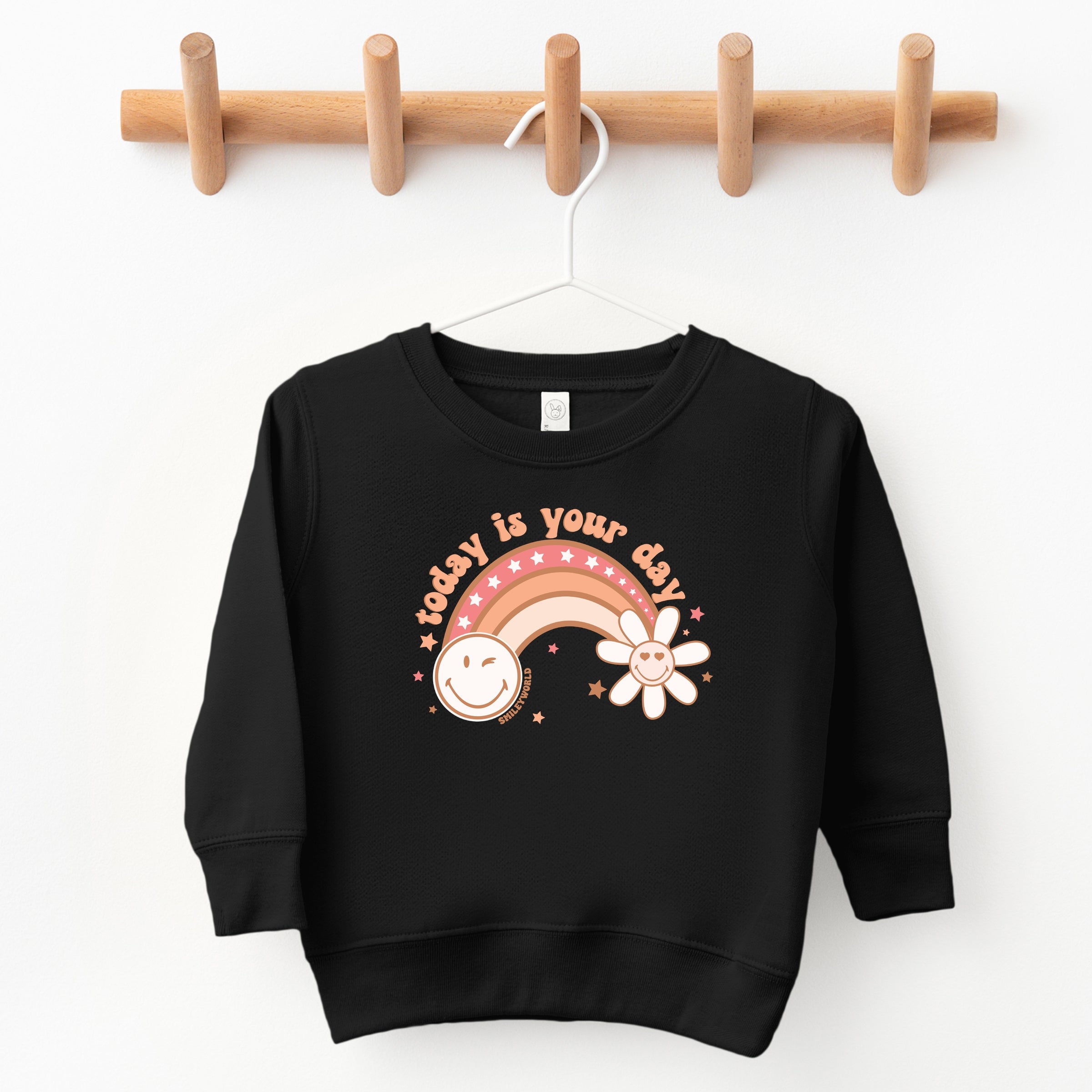 SmileyWorld Today Is Your Day Rainbow  - Toddler Graphic Sweatshirt and Youth Graphic Sweatshirt