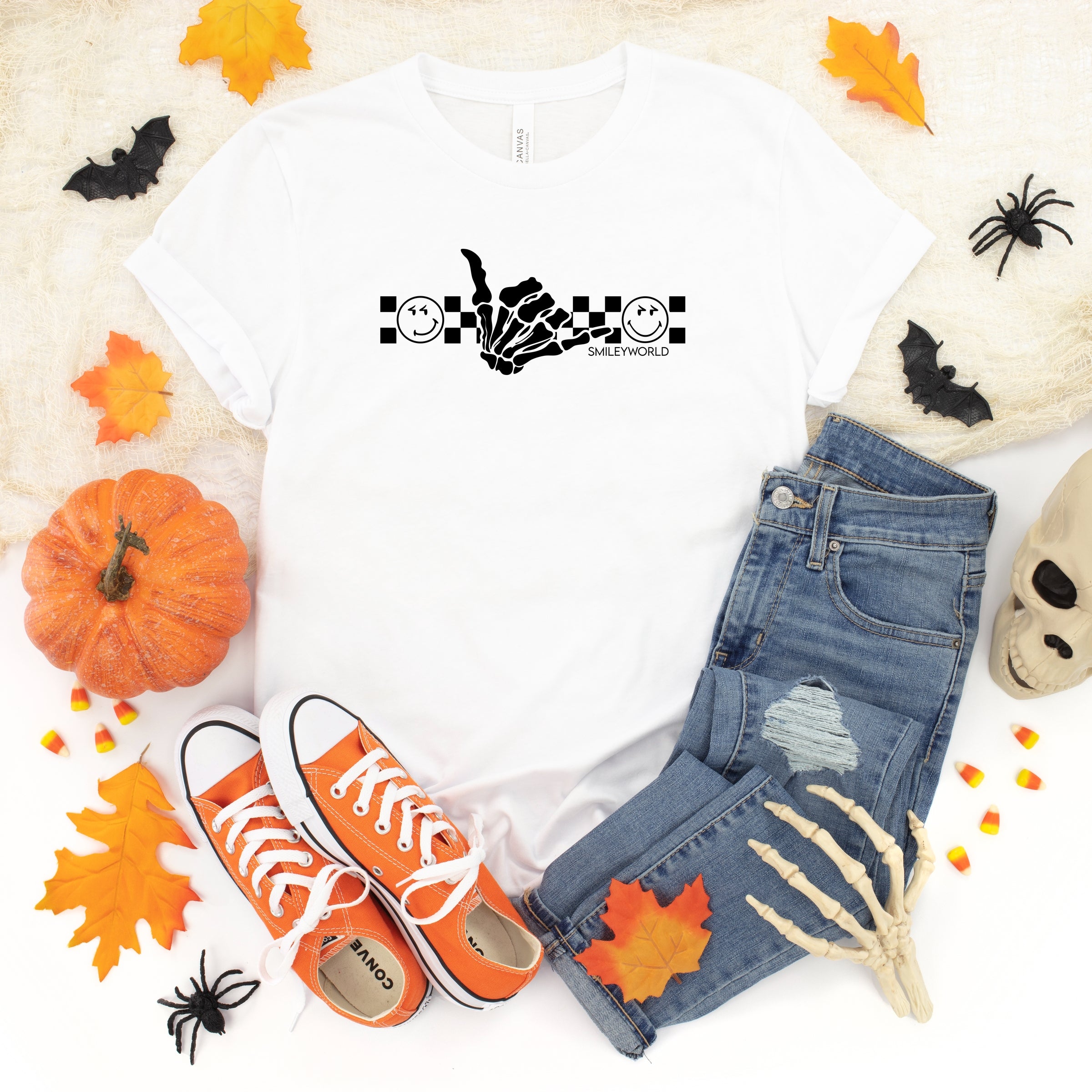SmileyWorld Skeleton Hang Loose - Youth Short Sleeve Graphic T-Shirt and Toddler Short Sleeve Graphic T-Shirt