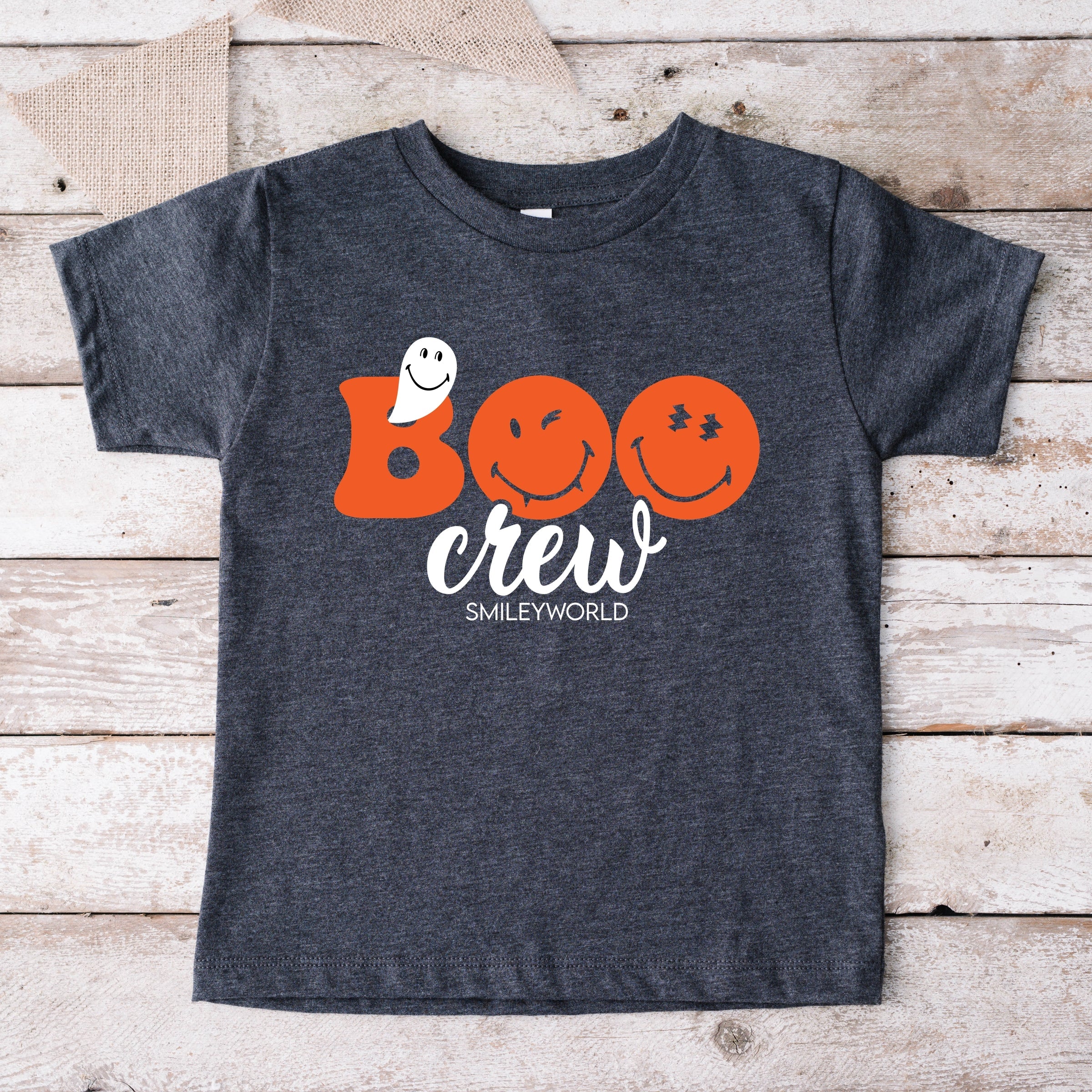 SmileyWorld Boo Crew - Youth Short Sleeve Graphic T-Shirt and Toddler Short Sleeve Graphic T-Shirt