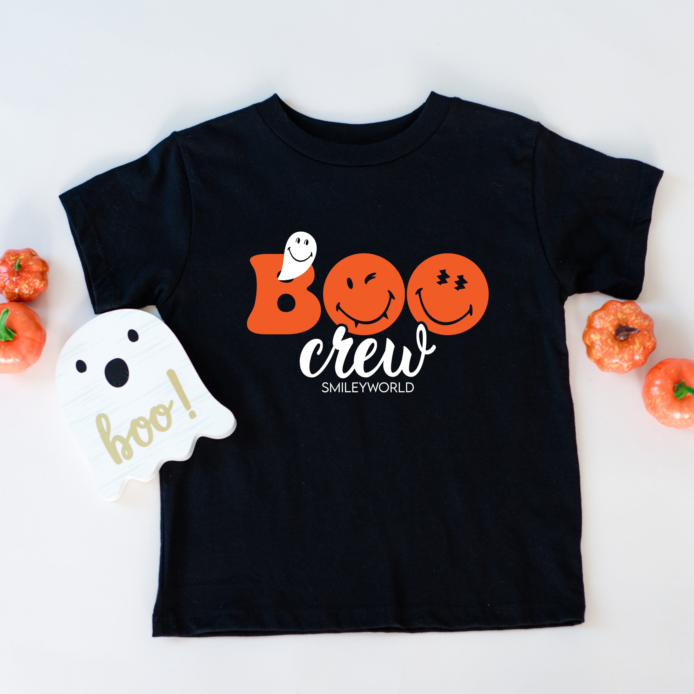 SmileyWorld Boo Crew - Youth Short Sleeve Graphic T-Shirt and Toddler Short Sleeve Graphic T-Shirt