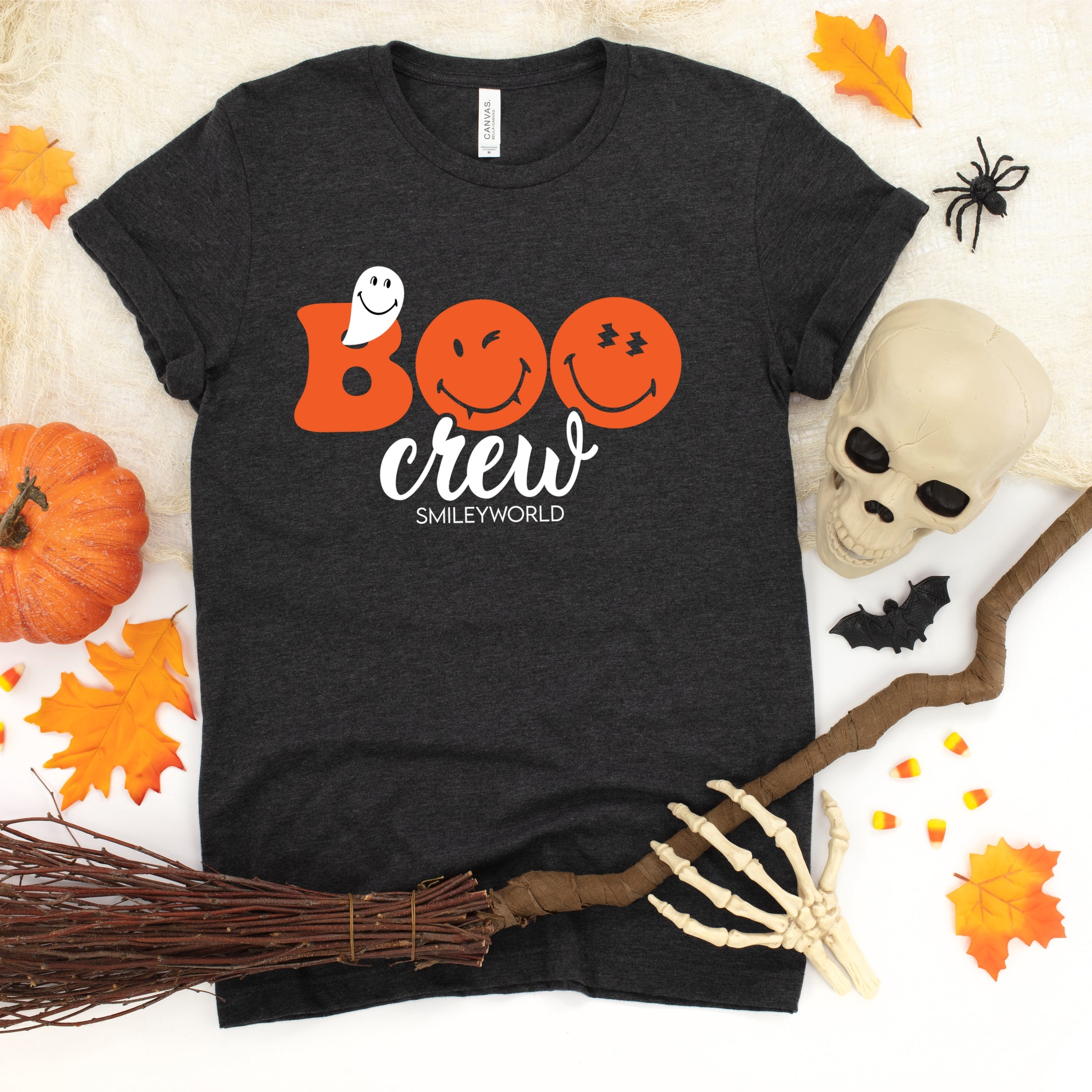 SmileyWorld Boo Crew - Youth Short Sleeve Graphic T-Shirt and Toddler Short Sleeve Graphic T-Shirt