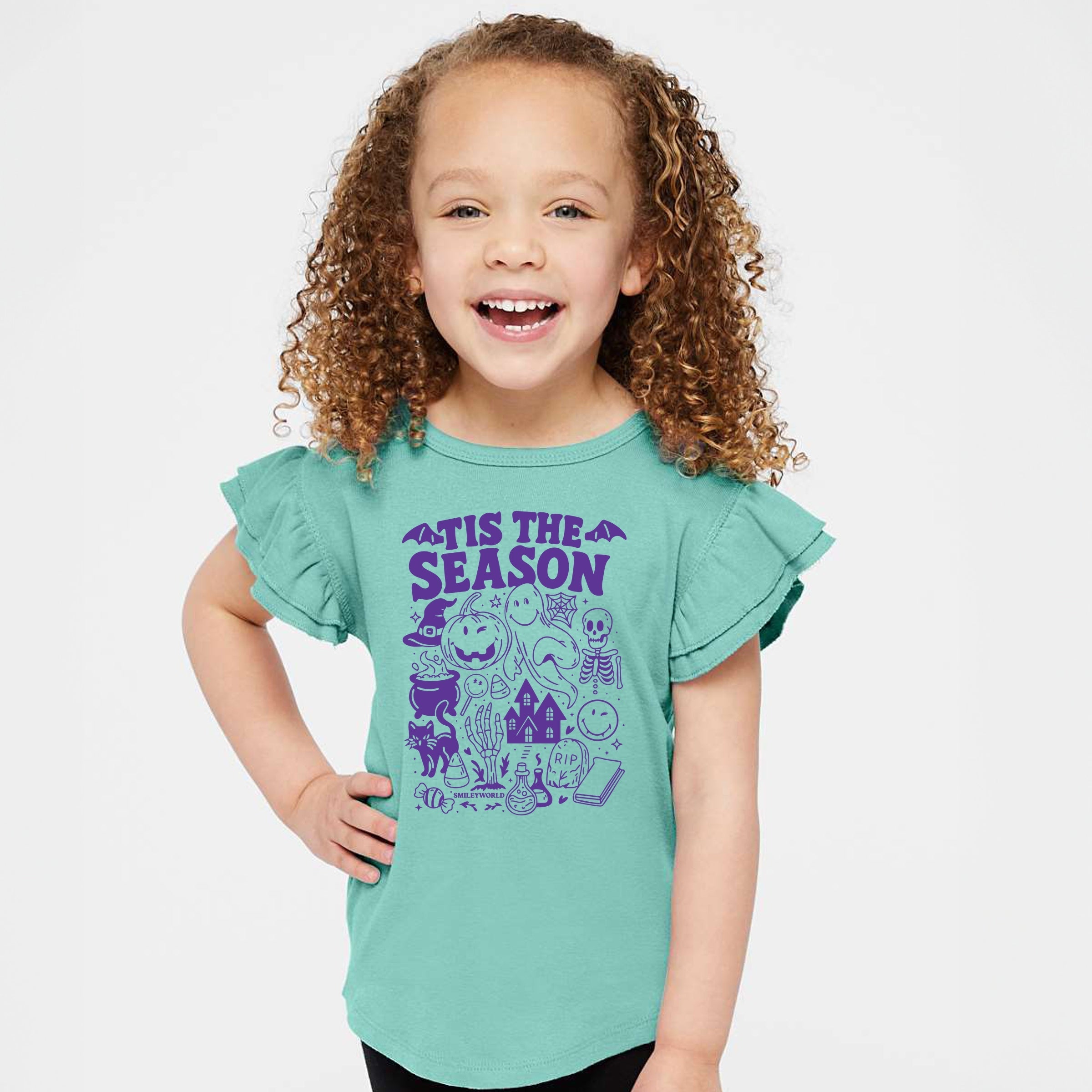 SmileyWorld Tis The Season Halloween - Flutter Sleeve Graphic T-Shirt