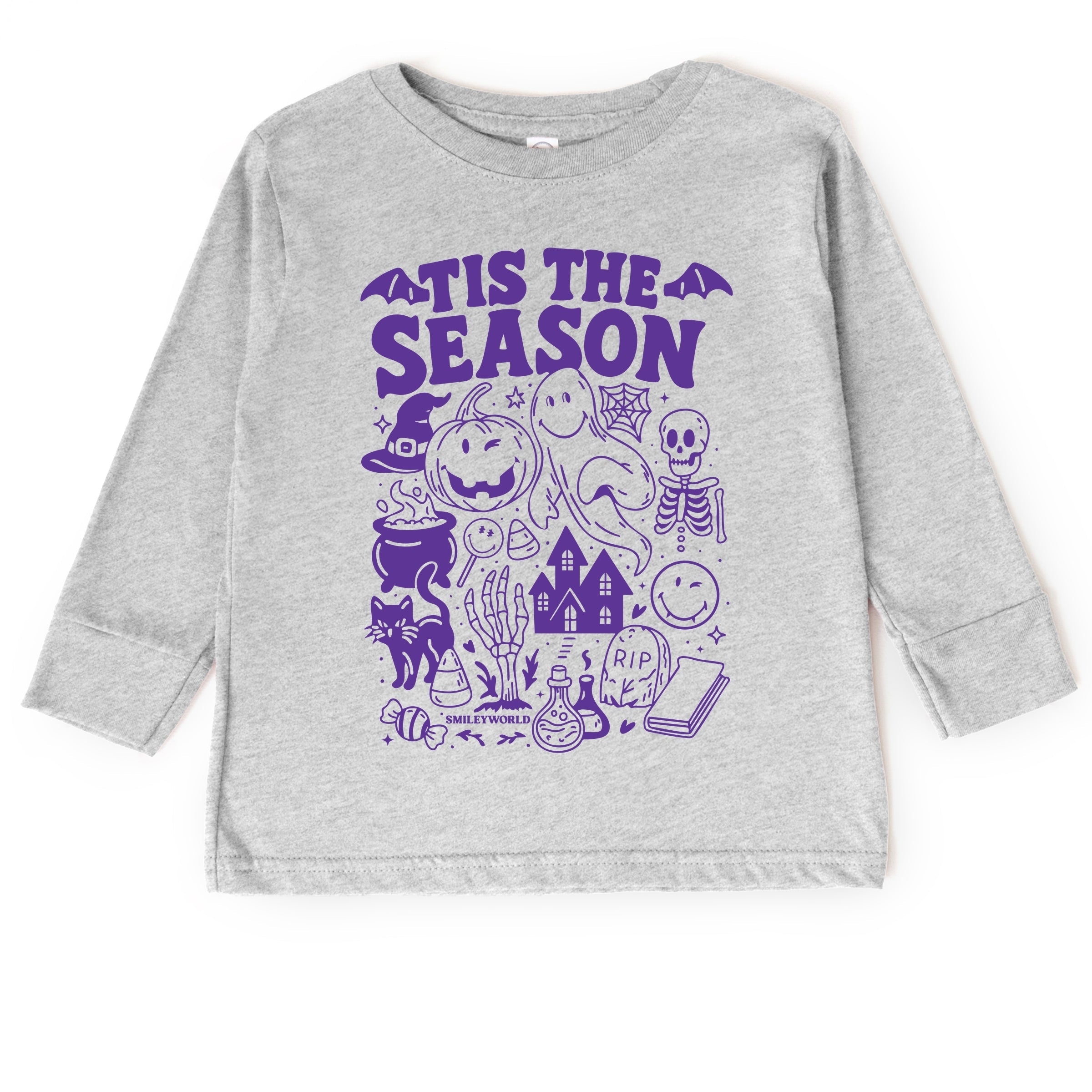 SmileyWorld Tis The Season Halloween - Toddler Long Sleeve Graphic Tee and Youth Long Sleeve Graphic T-Shirt