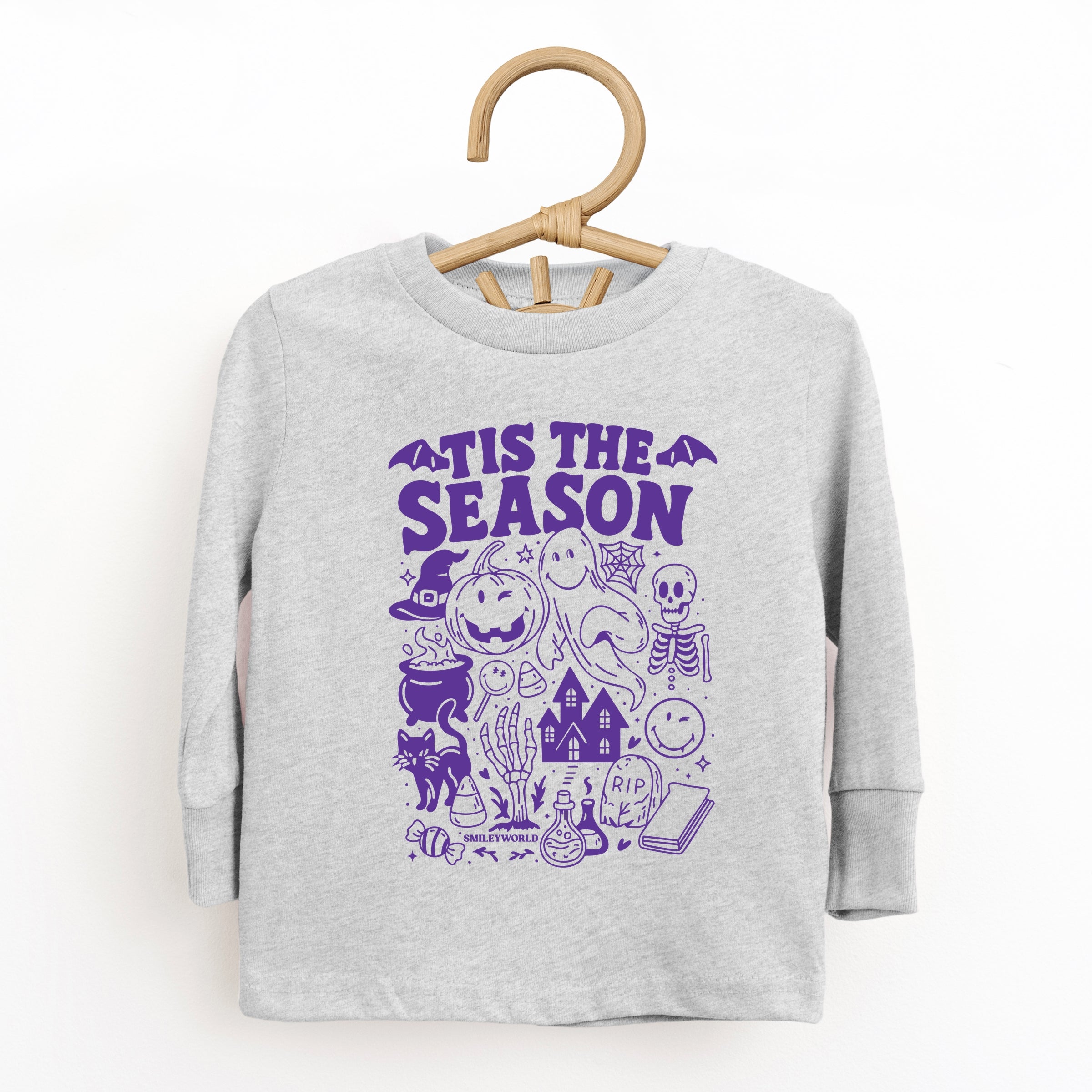 SmileyWorld Tis The Season Halloween - Toddler Long Sleeve Graphic Tee and Youth Long Sleeve Graphic T-Shirt