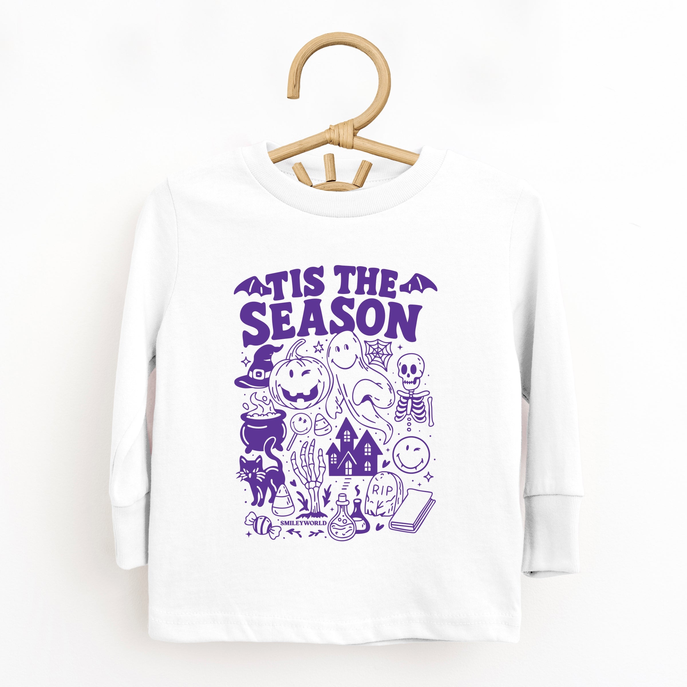 SmileyWorld Tis The Season Halloween - Toddler Long Sleeve Graphic Tee and Youth Long Sleeve Graphic T-Shirt