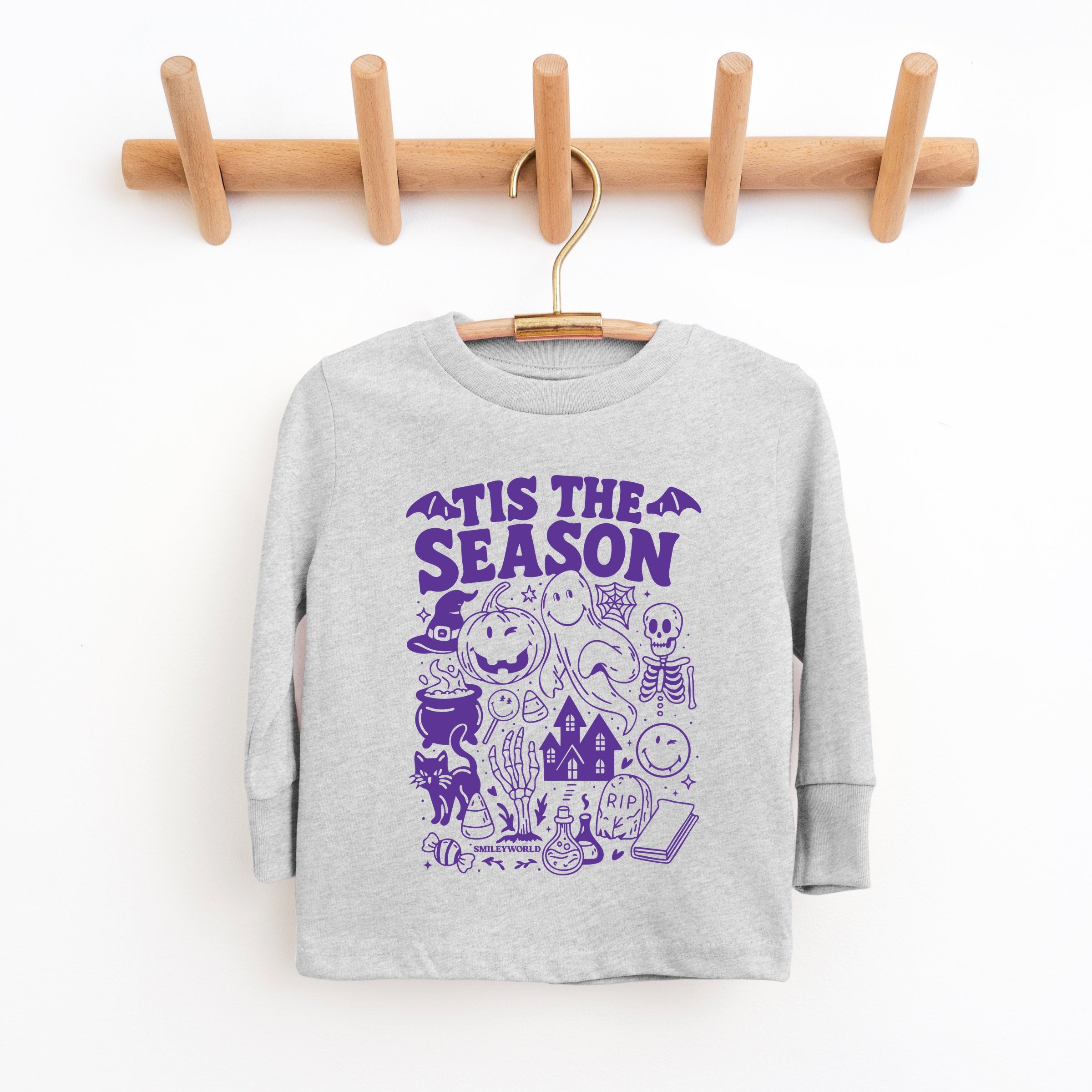 SmileyWorld Tis The Season Halloween - Toddler Long Sleeve Graphic Tee and Youth Long Sleeve Graphic T-Shirt