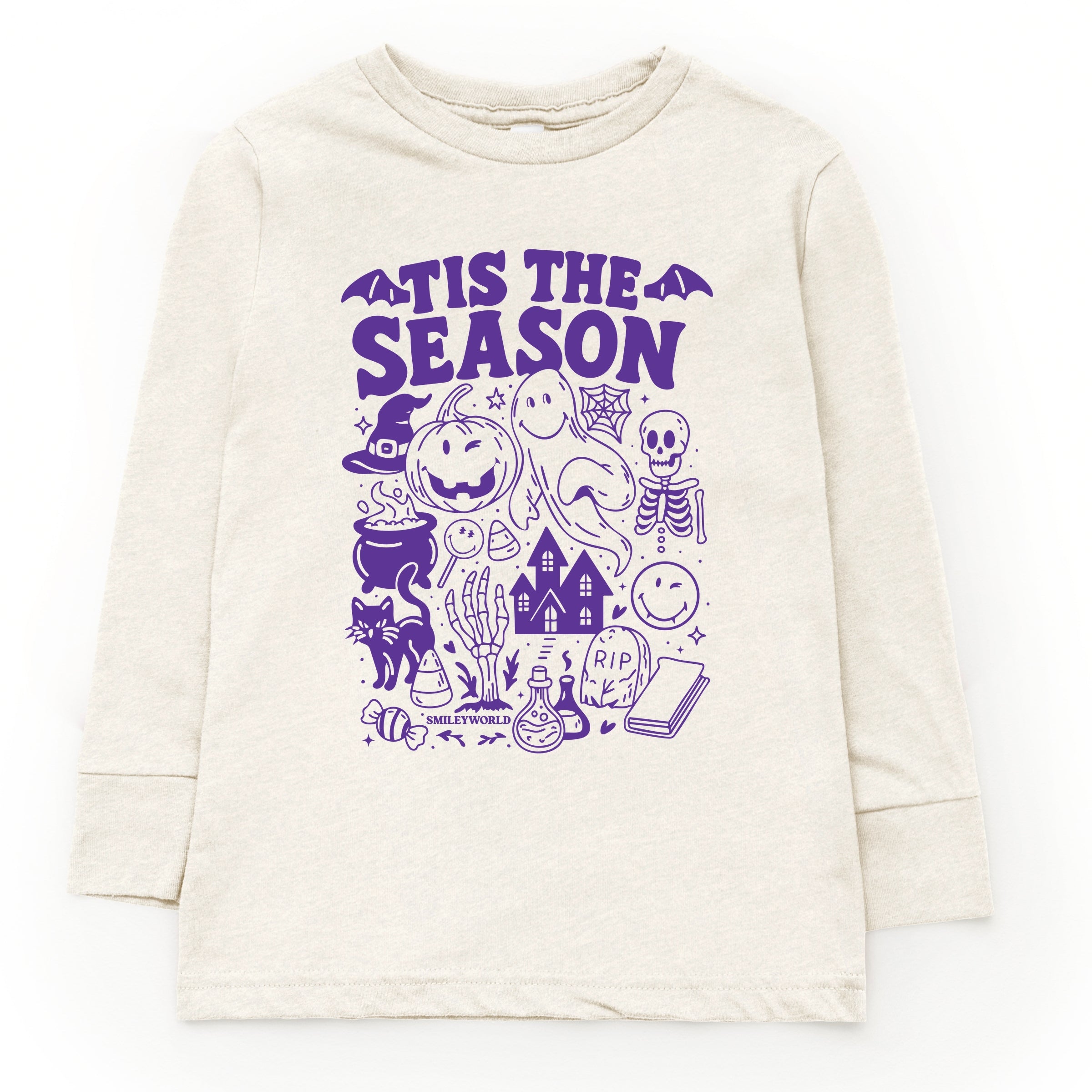 SmileyWorld Tis The Season Halloween - Toddler Long Sleeve Graphic Tee and Youth Long Sleeve Graphic T-Shirt