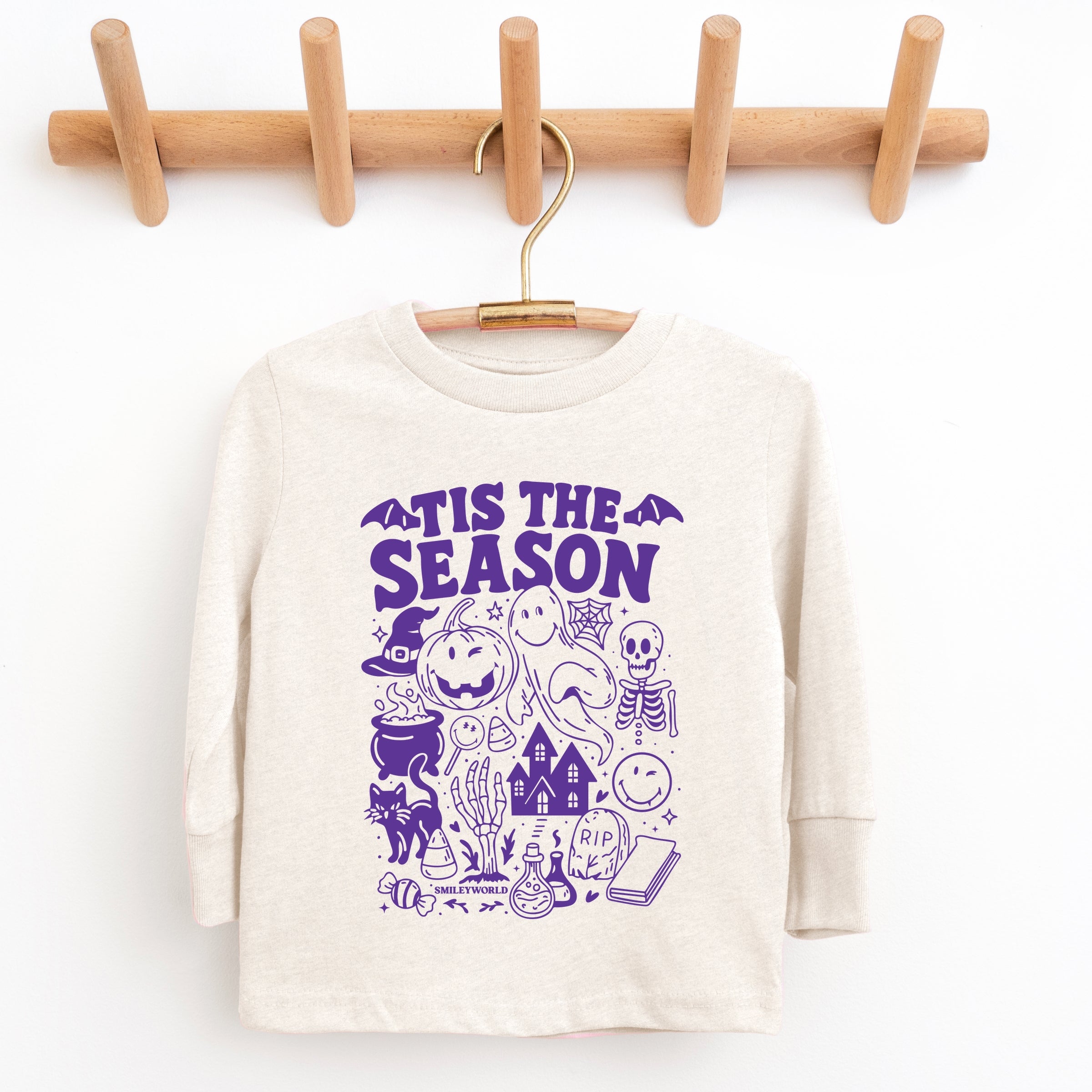 SmileyWorld Tis The Season Halloween - Toddler Long Sleeve Graphic Tee and Youth Long Sleeve Graphic T-Shirt