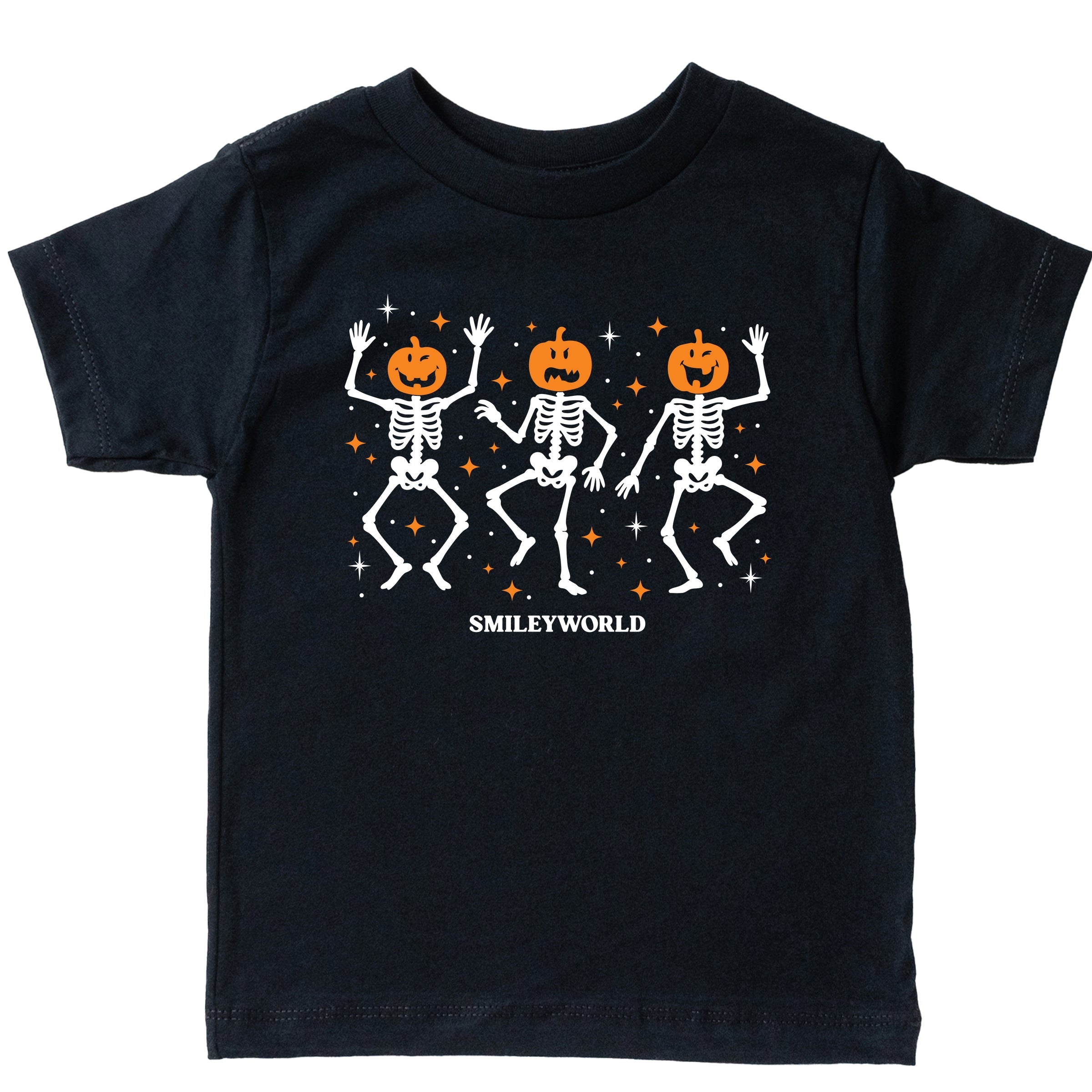 SmileyWorld Dancing Skeleton Pumpkins - Youth Short Sleeve Graphic T-Shirt and Toddler Short Sleeve Graphic T-Shirt