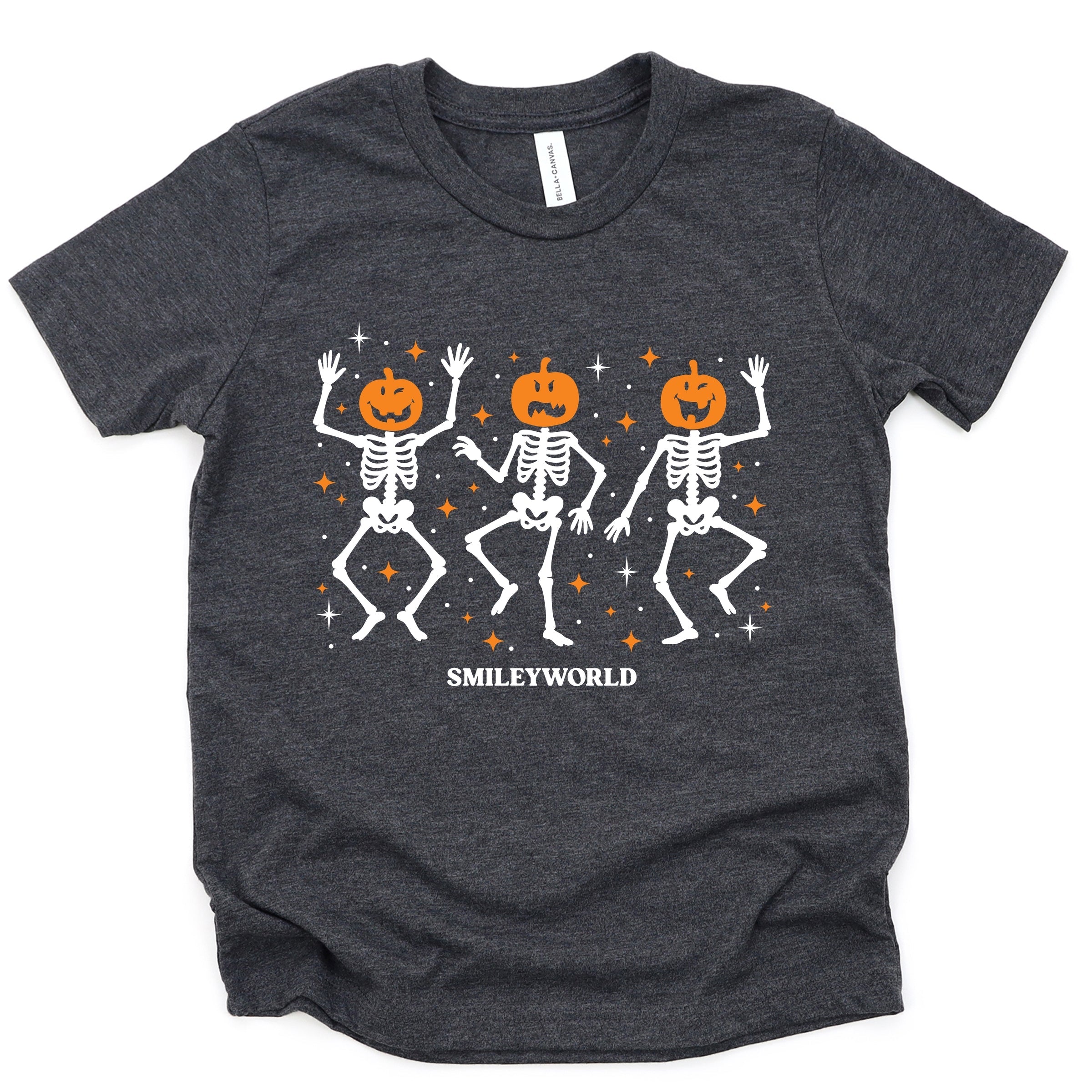 SmileyWorld Dancing Skeleton Pumpkins - Youth Short Sleeve Graphic T-Shirt and Toddler Short Sleeve Graphic T-Shirt