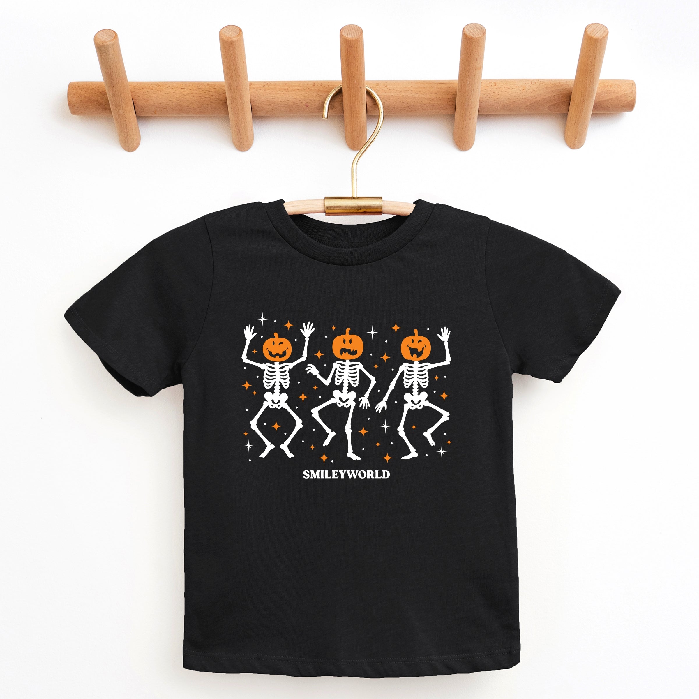 SmileyWorld Dancing Skeleton Pumpkins - Youth Short Sleeve Graphic T-Shirt and Toddler Short Sleeve Graphic T-Shirt
