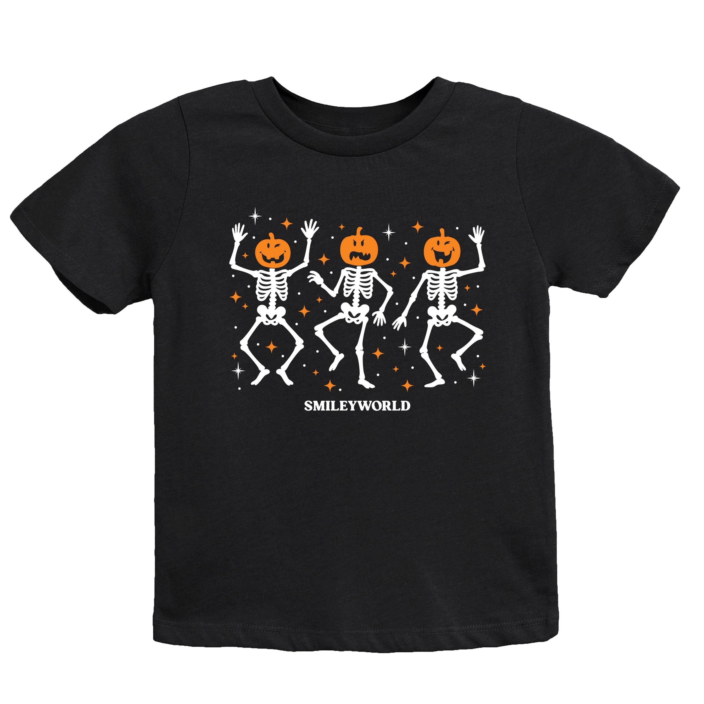 SmileyWorld Dancing Skeleton Pumpkins - Youth Short Sleeve Graphic T-Shirt and Toddler Short Sleeve Graphic T-Shirt