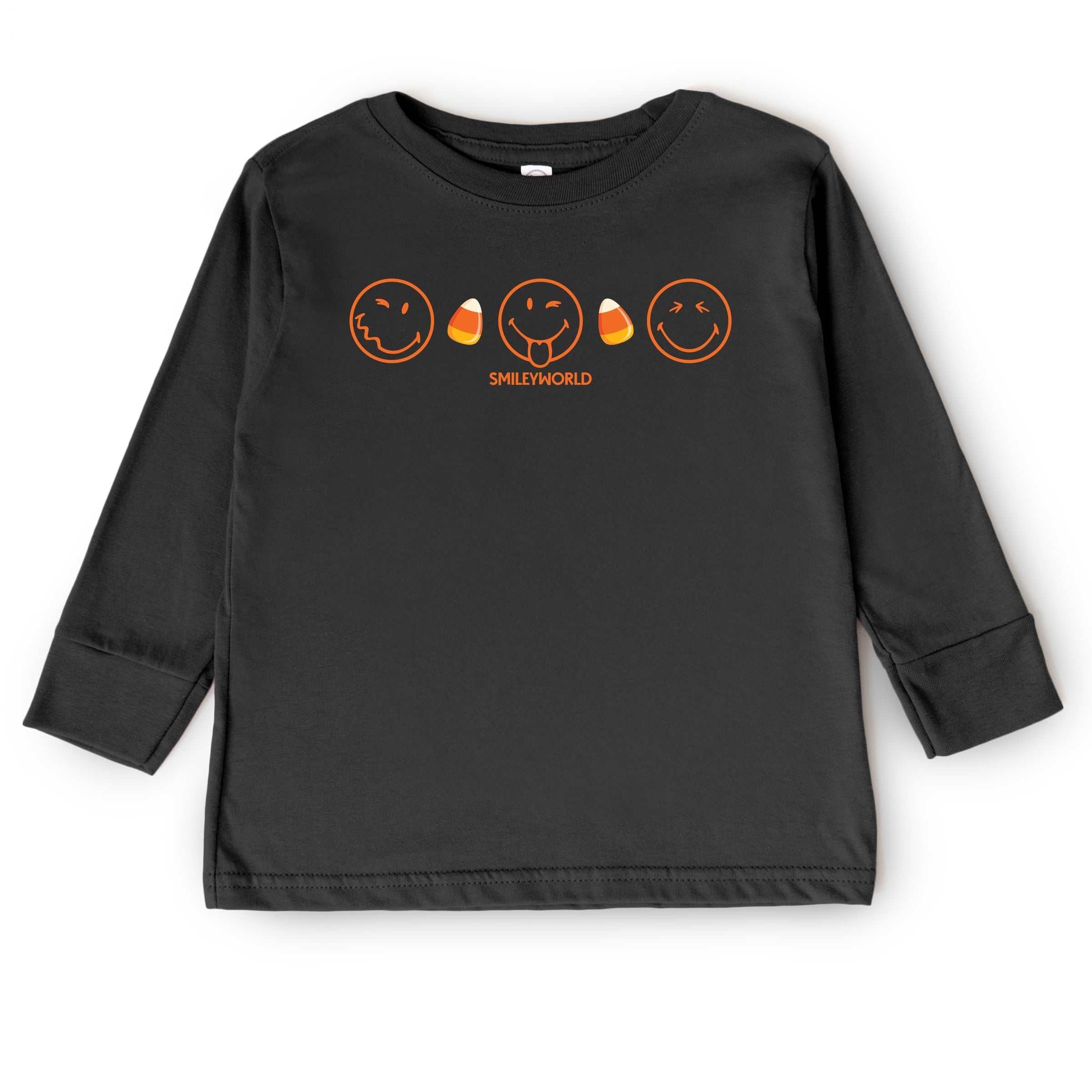 SmileyWorld Candy Corn Outlines - Toddler Long Sleeve Graphic Tee and Youth Long Sleeve Graphic T-Shirt