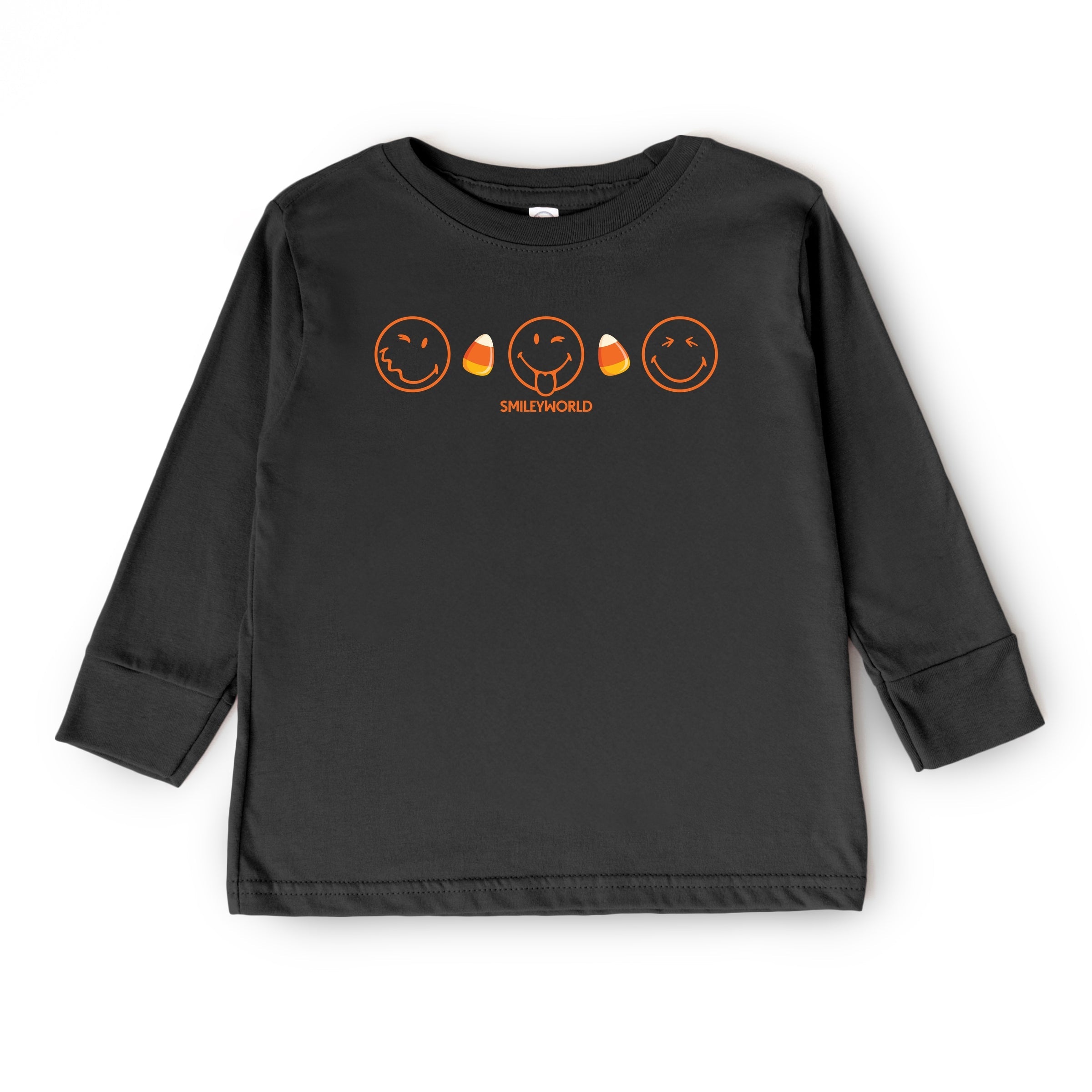 SmileyWorld Candy Corn Outlines - Toddler Long Sleeve Graphic Tee and Youth Long Sleeve Graphic T-Shirt