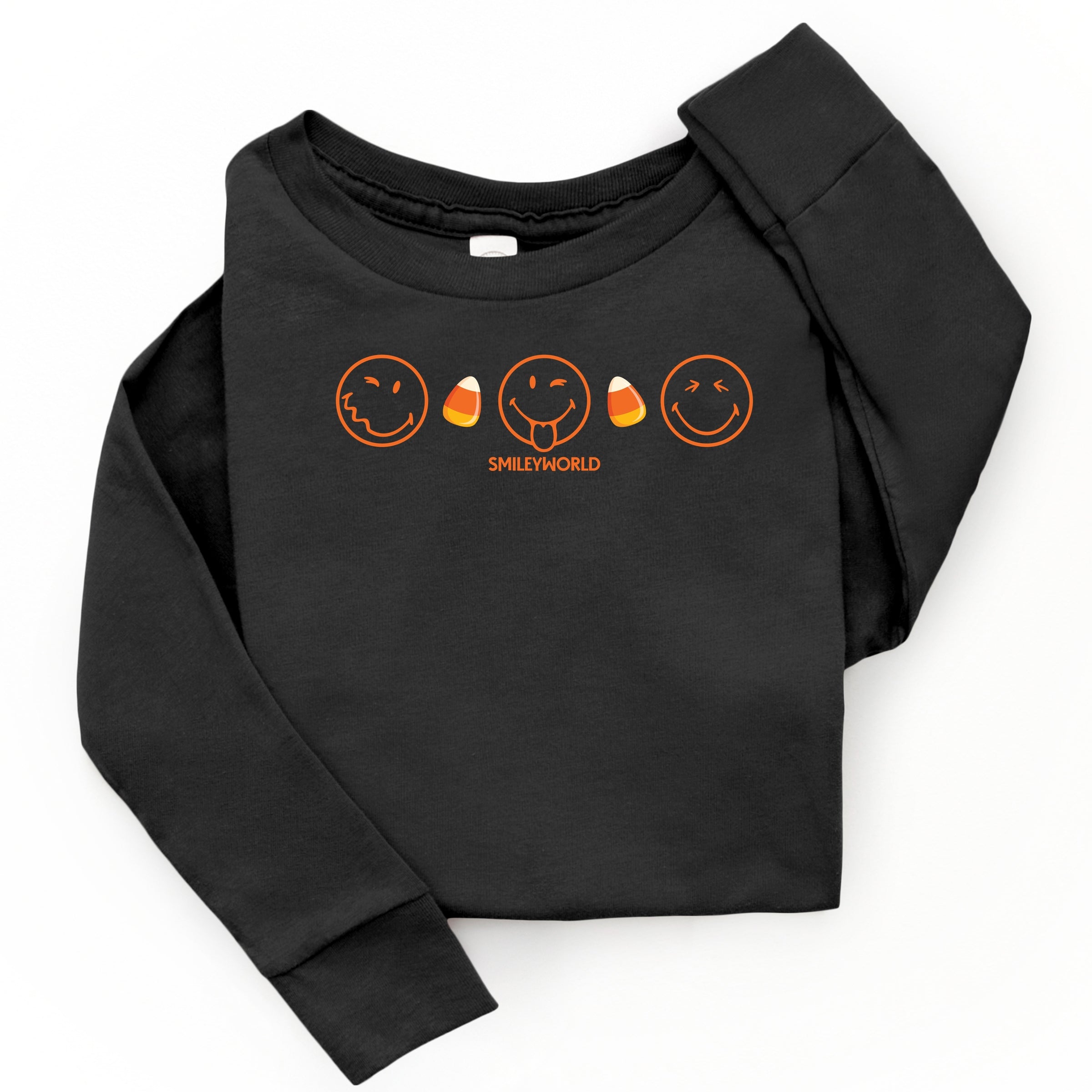 SmileyWorld Candy Corn Outlines - Toddler Long Sleeve Graphic Tee and Youth Long Sleeve Graphic T-Shirt