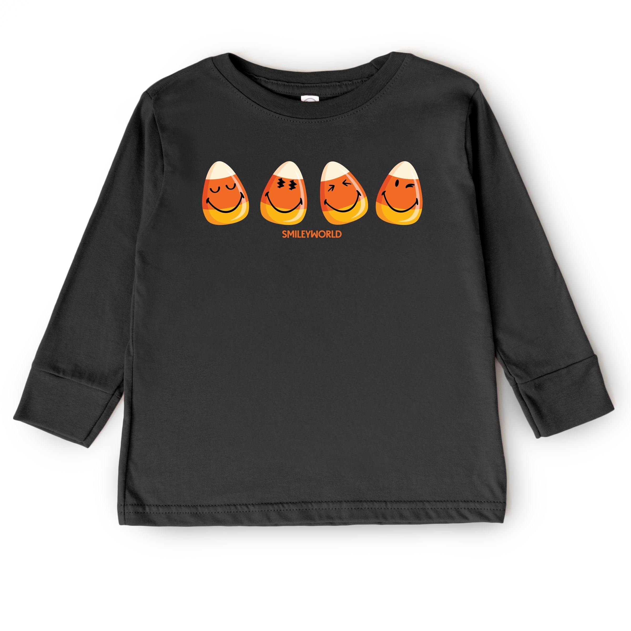 SmileyWorld Candy Corn Smiles - Toddler Long Sleeve Graphic Tee and Youth Long Sleeve Graphic T-Shirt