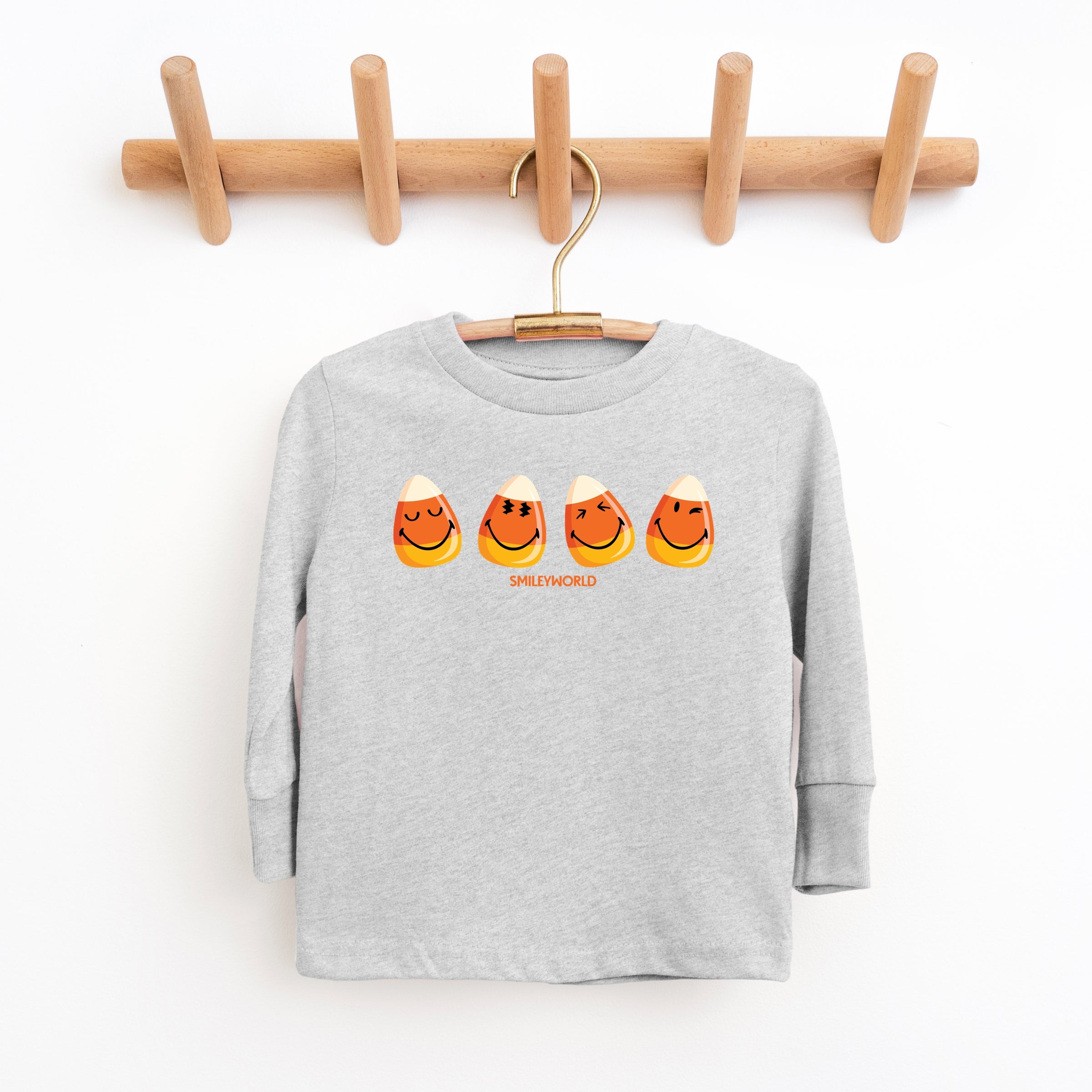 SmileyWorld Candy Corn Smiles - Toddler Long Sleeve Graphic Tee and Youth Long Sleeve Graphic T-Shirt