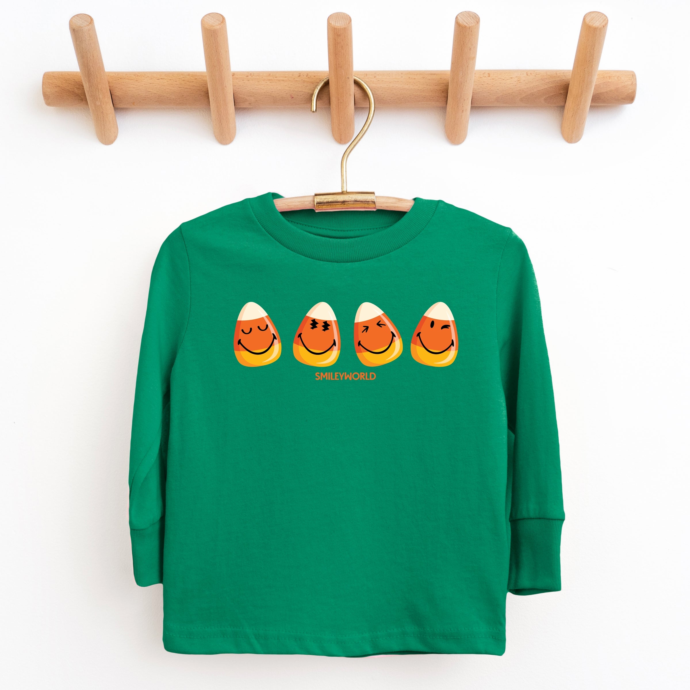 SmileyWorld Candy Corn Smiles - Toddler Long Sleeve Graphic Tee and Youth Long Sleeve Graphic T-Shirt