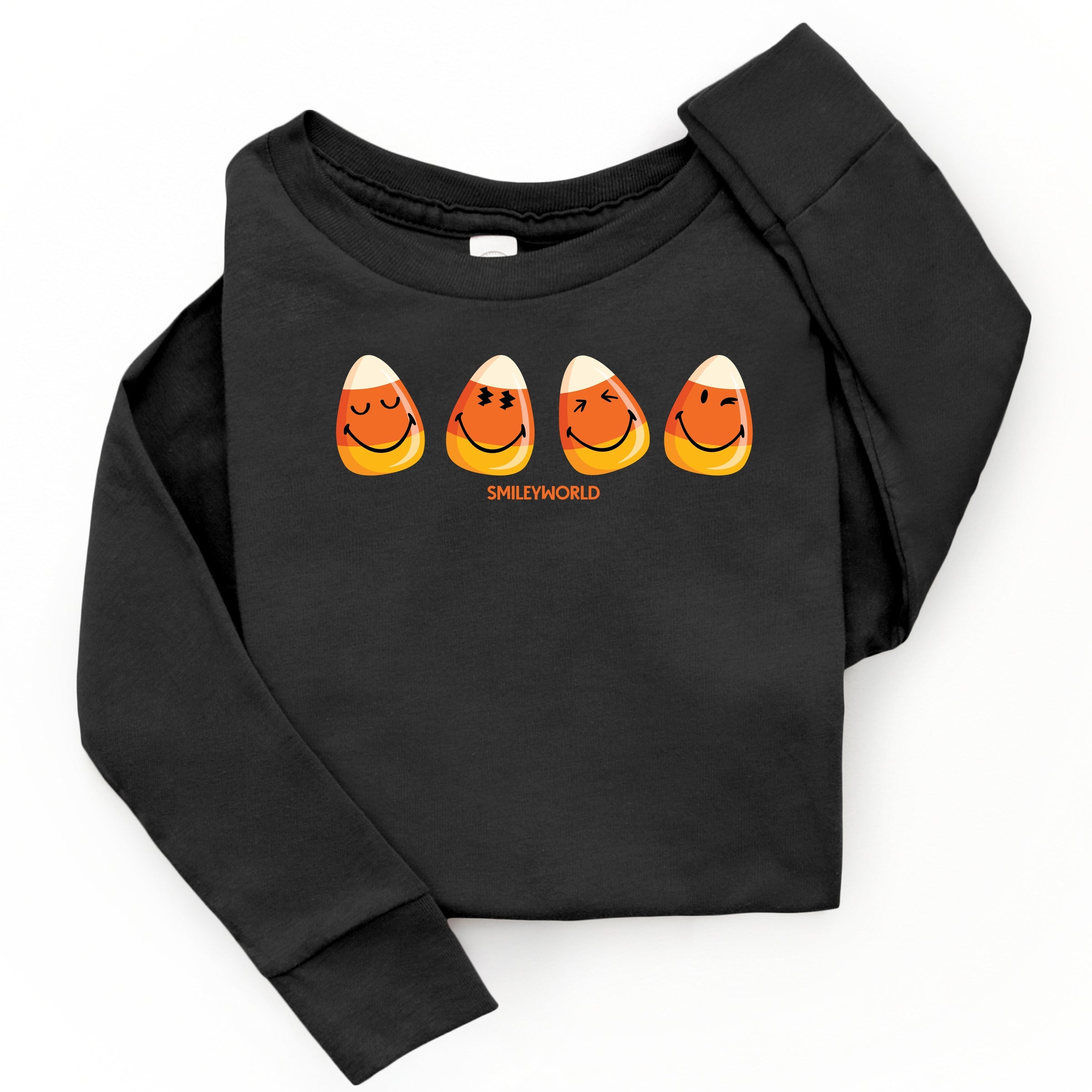 SmileyWorld Candy Corn Smiles - Toddler Long Sleeve Graphic Tee and Youth Long Sleeve Graphic T-Shirt