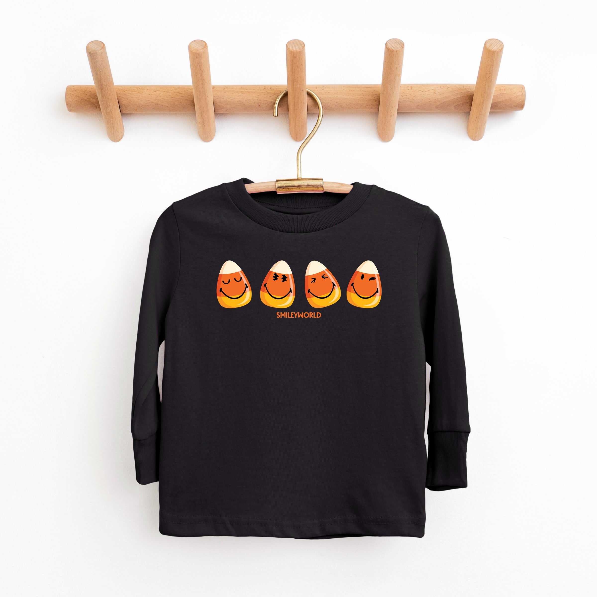 SmileyWorld Candy Corn Smiles - Toddler Long Sleeve Graphic Tee and Youth Long Sleeve Graphic T-Shirt