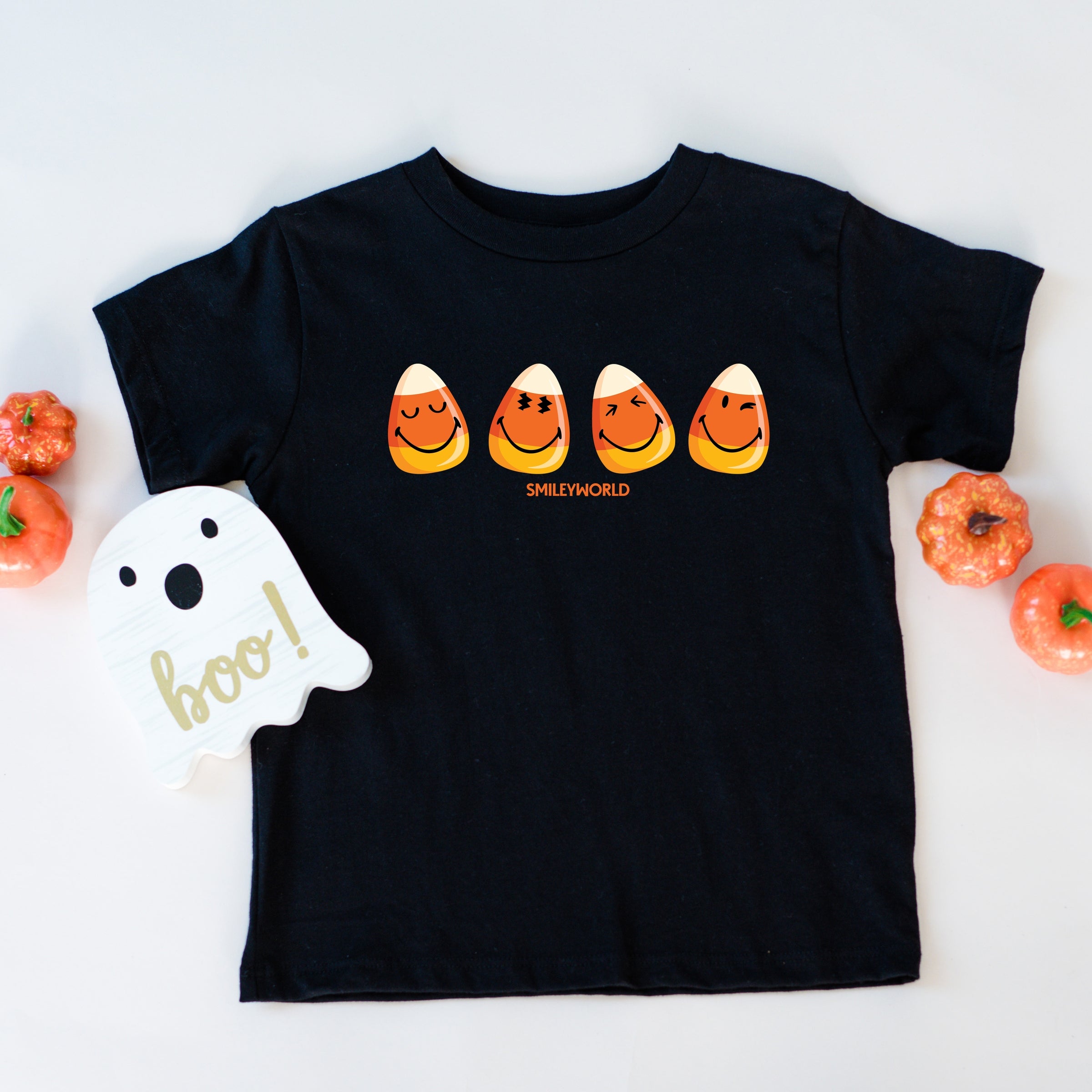 SmileyWorld Candy Corn Smiles - Youth Short Sleeve Graphic T-Shirt and Toddler Short Sleeve Graphic T-Shirt
