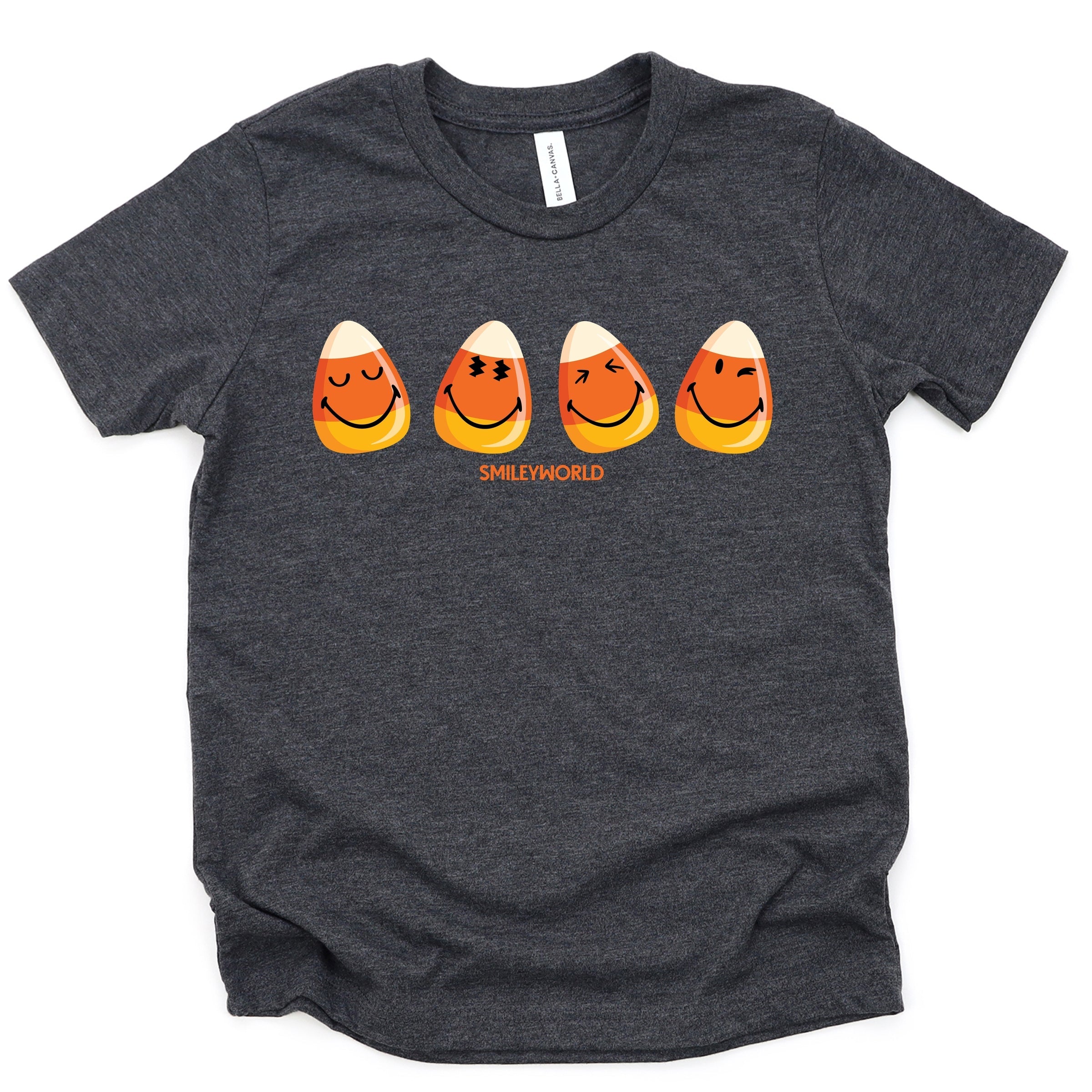 SmileyWorld Candy Corn Smiles - Youth Short Sleeve Graphic T-Shirt and Toddler Short Sleeve Graphic T-Shirt