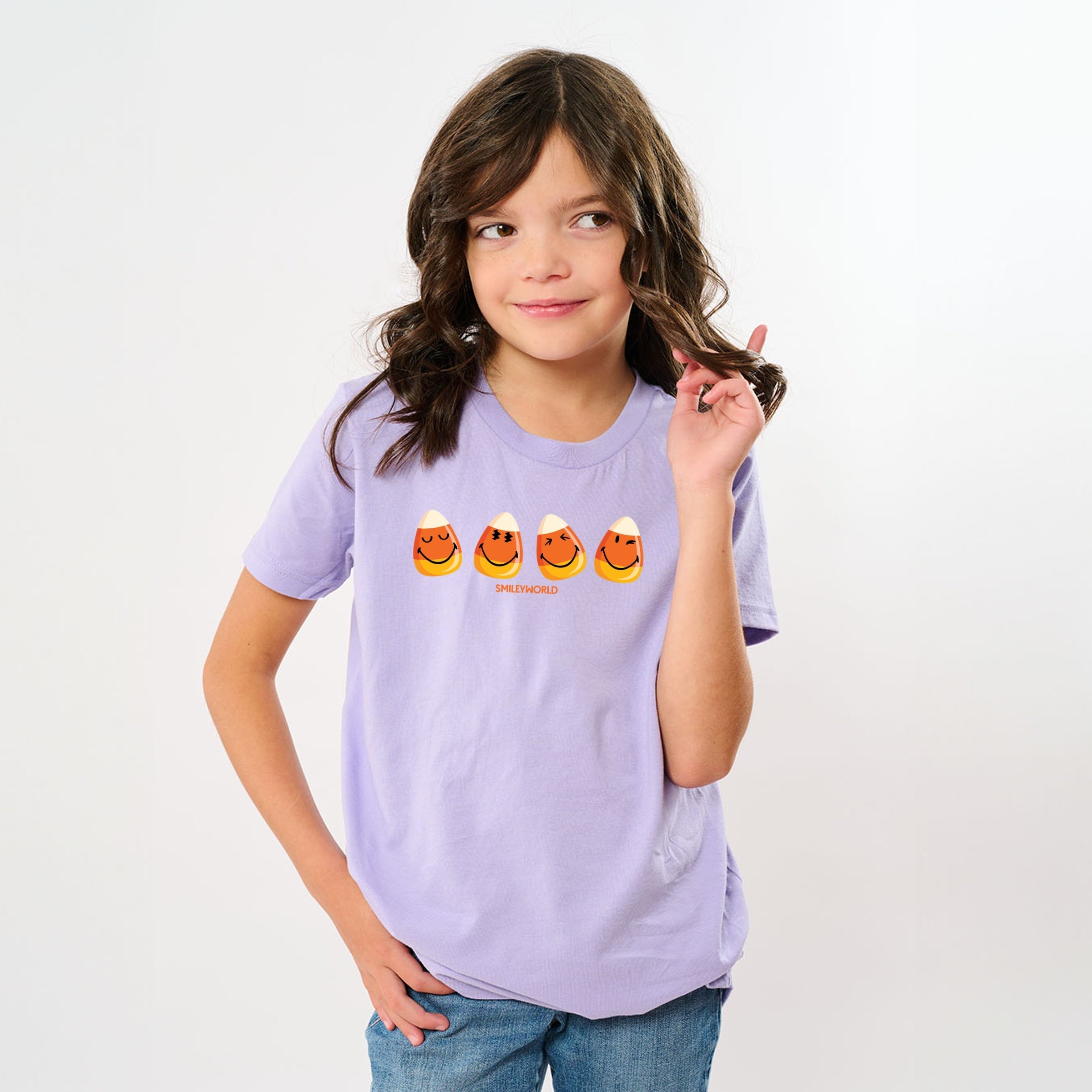 SmileyWorld Candy Corn Smiles - Youth Short Sleeve Graphic T-Shirt and Toddler Short Sleeve Graphic T-Shirt