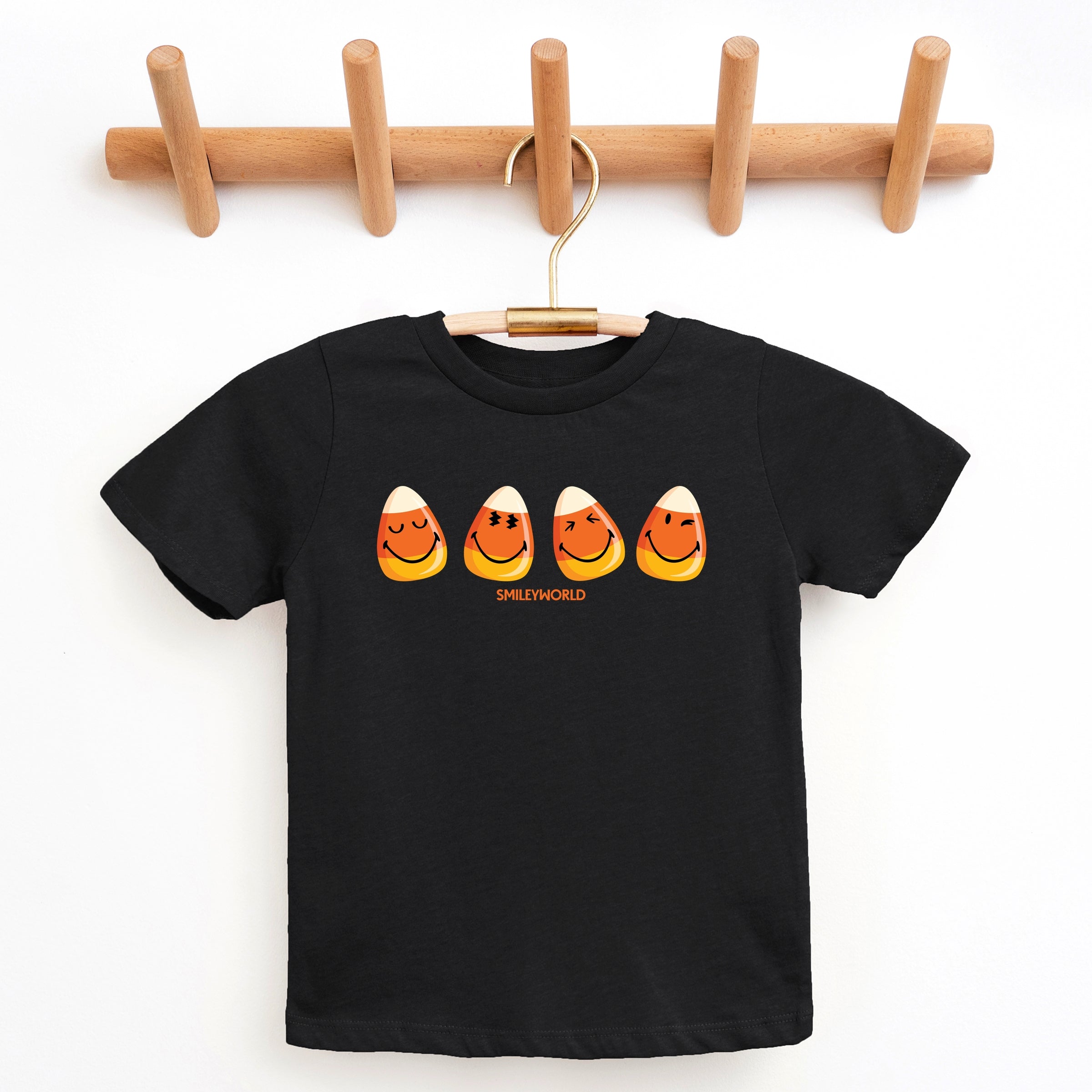 SmileyWorld Candy Corn Smiles - Youth Short Sleeve Graphic T-Shirt and Toddler Short Sleeve Graphic T-Shirt