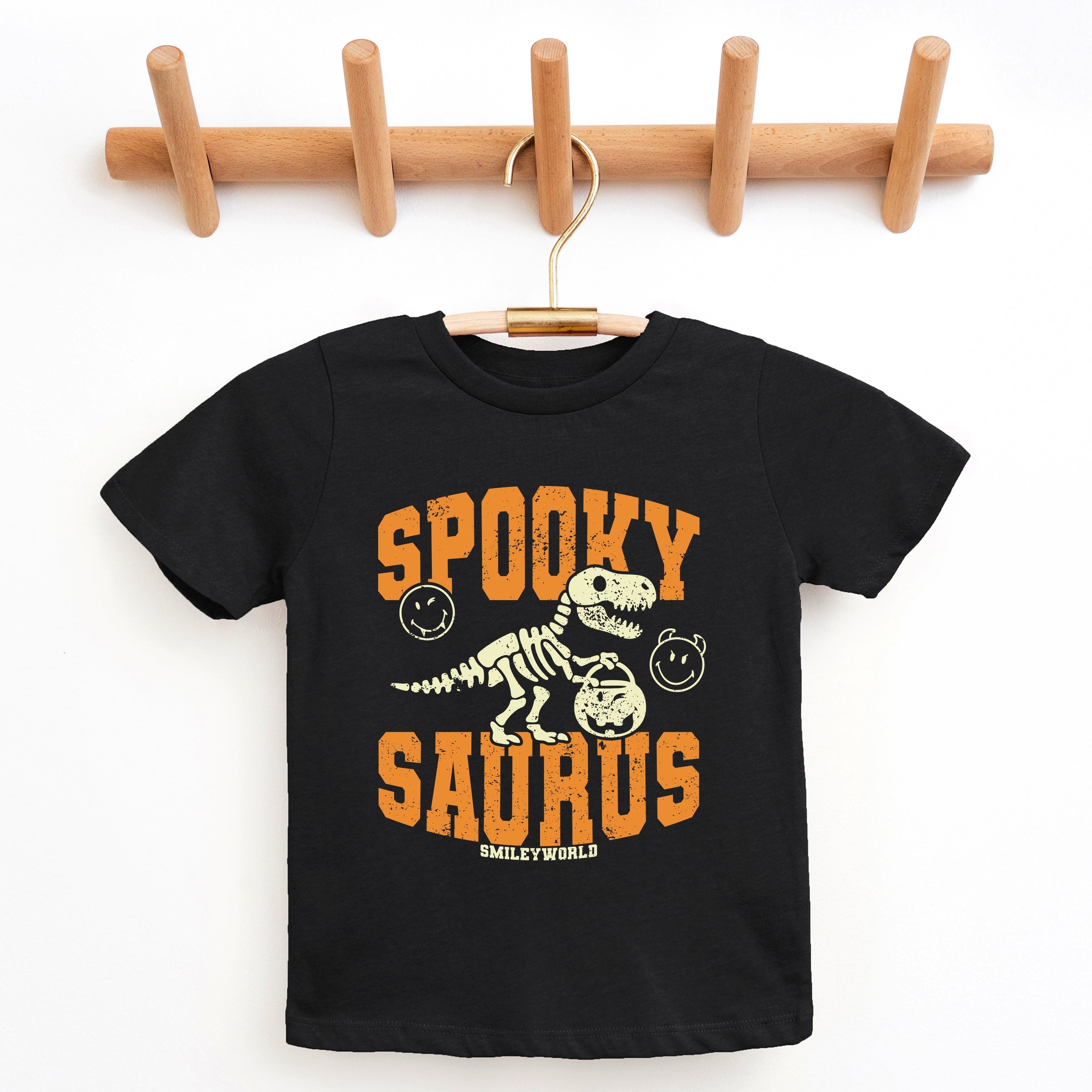 SmileyWorld Spooky Saurus - Youth Short Sleeve Graphic T-Shirt and Toddler Short Sleeve Graphic T-Shirt