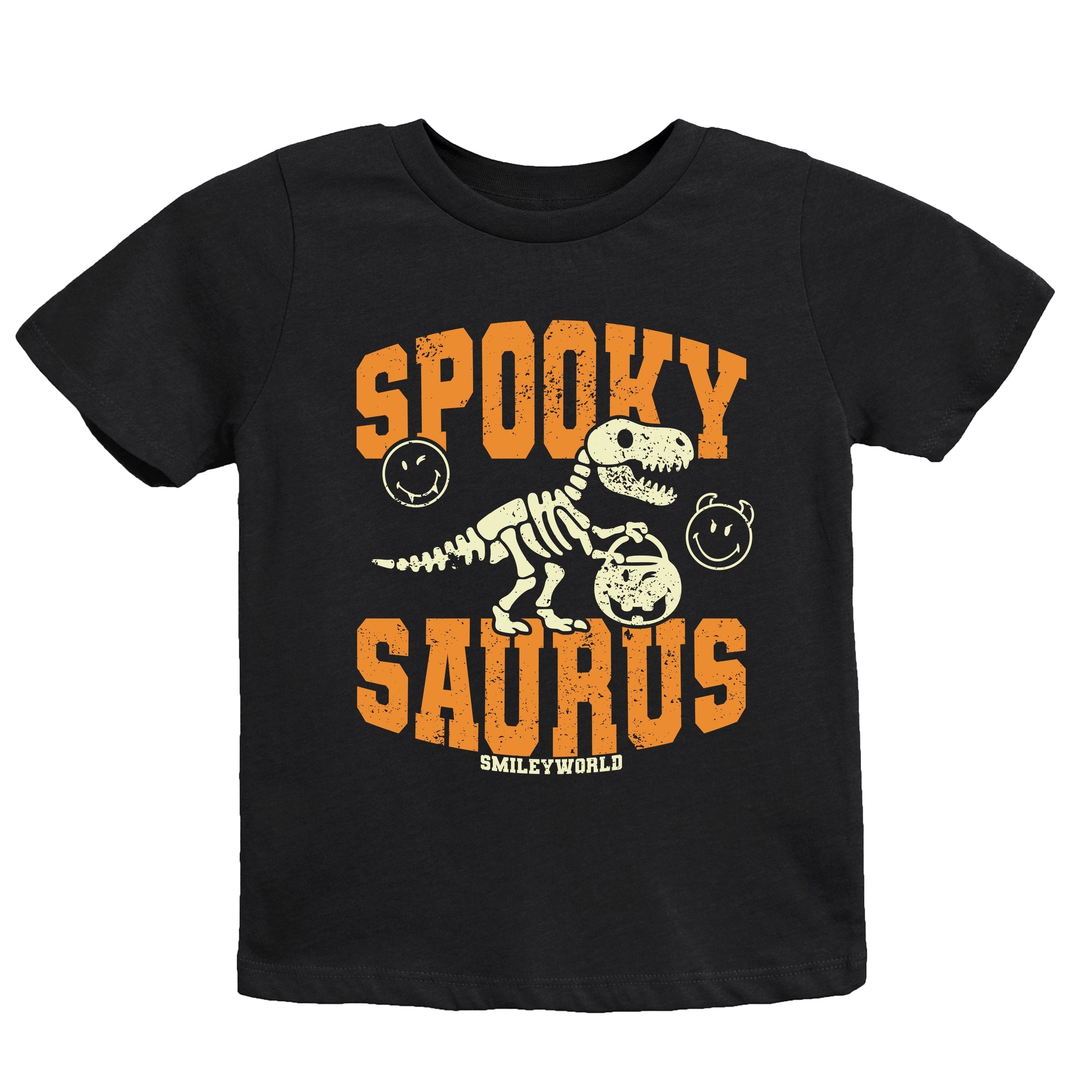 SmileyWorld Spooky Saurus - Youth Short Sleeve Graphic T-Shirt and Toddler Short Sleeve Graphic T-Shirt