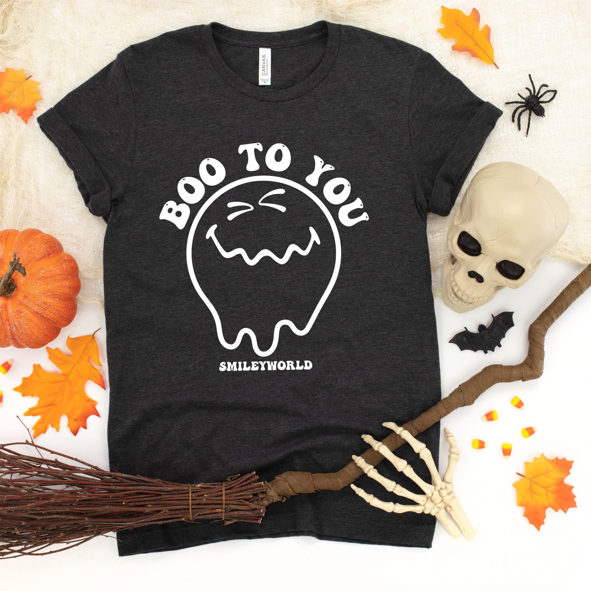 SmileyWorld Boo To You - Youth Short Sleeve Graphic T-Shirt and Toddler Short Sleeve Graphic T-Shirt
