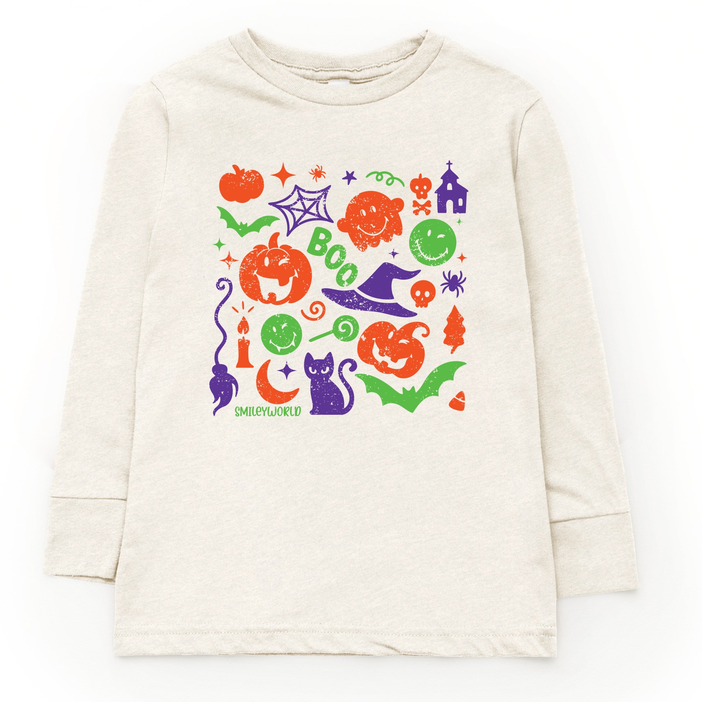 SmileyWorld Halloween Silhouette - Toddler Long Sleeve Graphic Tee and Youth Long Sleeve Graphic T-Shirt