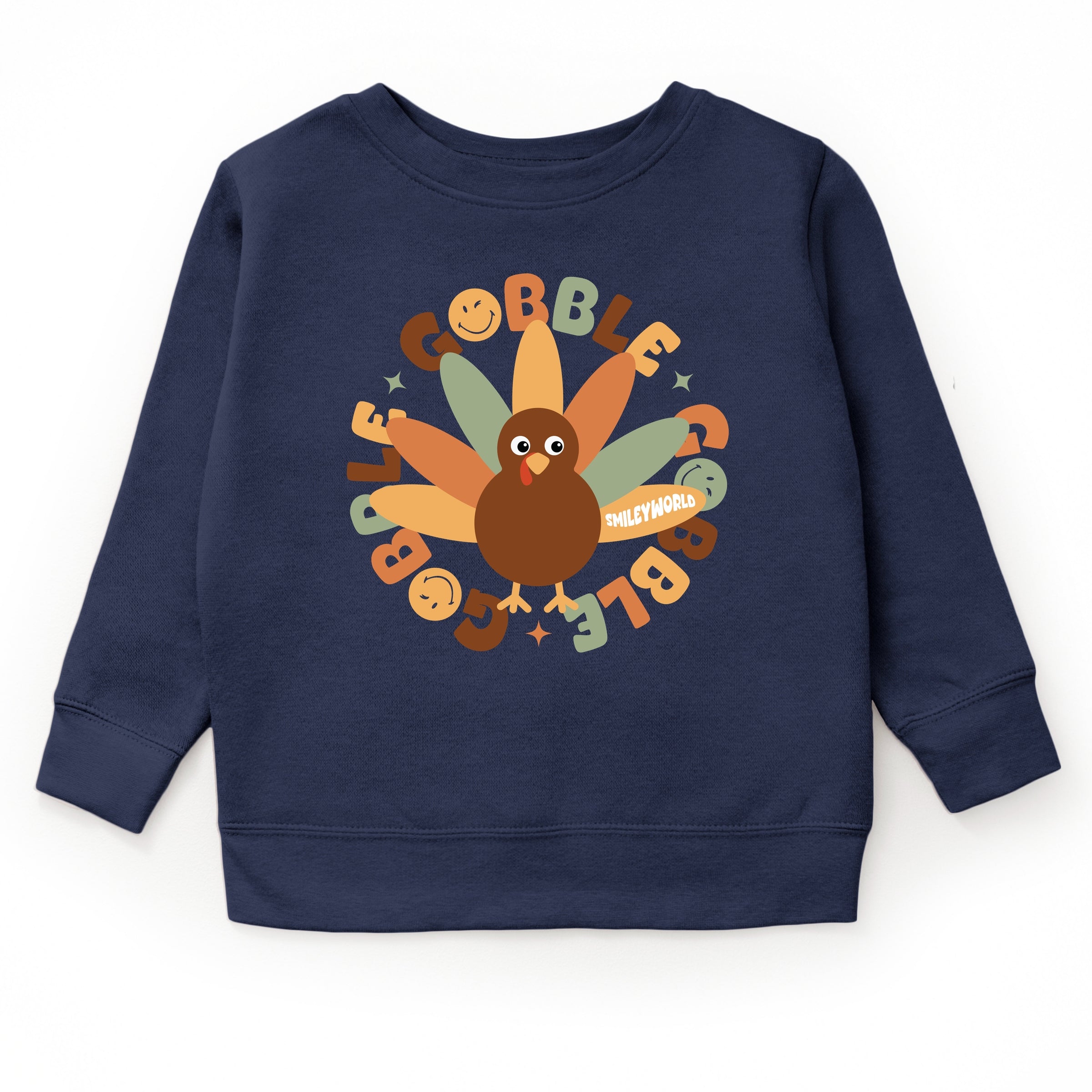 SmileyWorld Gobble Gobble Circle - Toddler Graphic Sweatshirt and Youth Graphic Sweatshirt