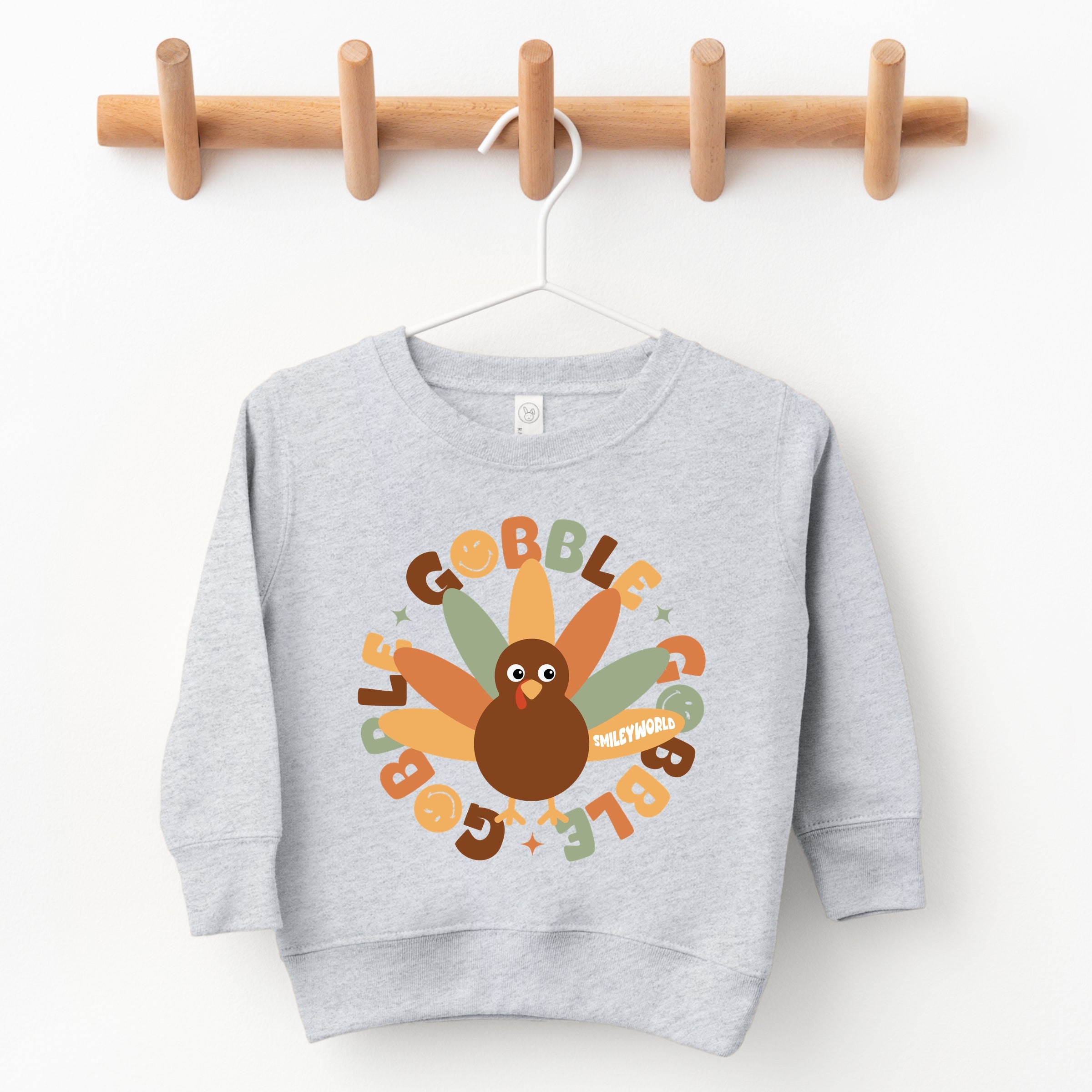 SmileyWorld Gobble Gobble Circle - Toddler Graphic Sweatshirt and Youth Graphic Sweatshirt