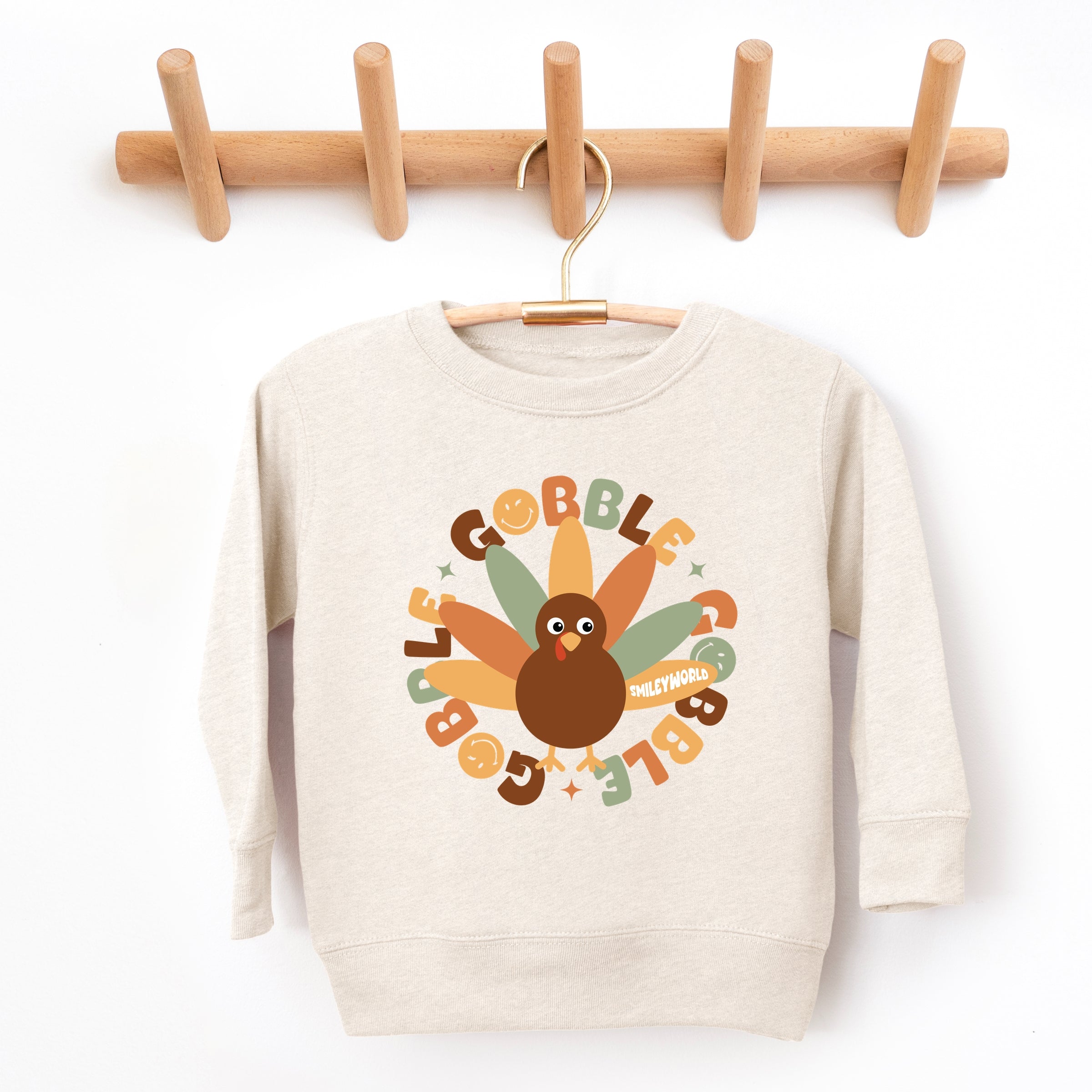 SmileyWorld Gobble Gobble Circle - Toddler Graphic Sweatshirt and Youth Graphic Sweatshirt