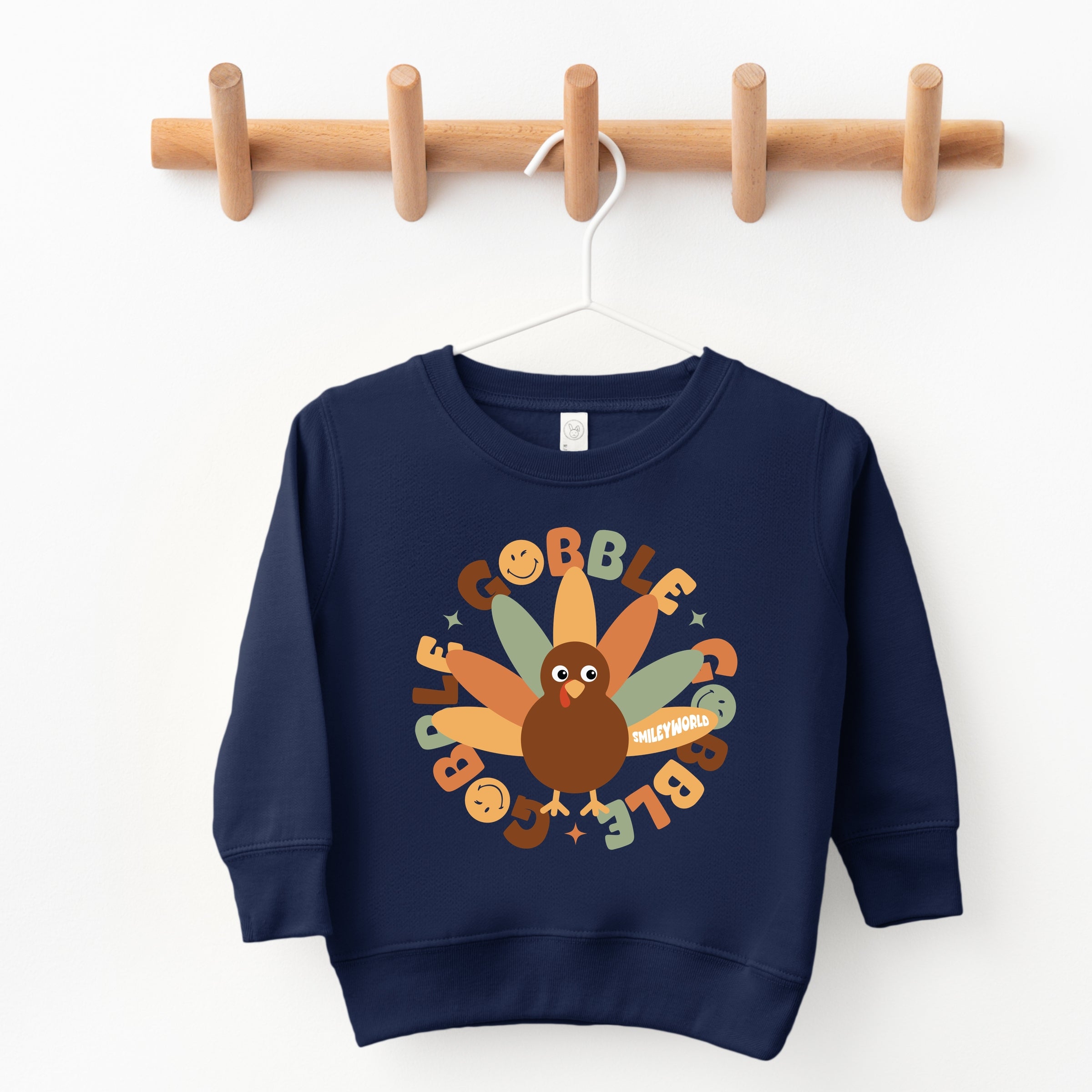 SmileyWorld Gobble Gobble Circle - Toddler Graphic Sweatshirt and Youth Graphic Sweatshirt