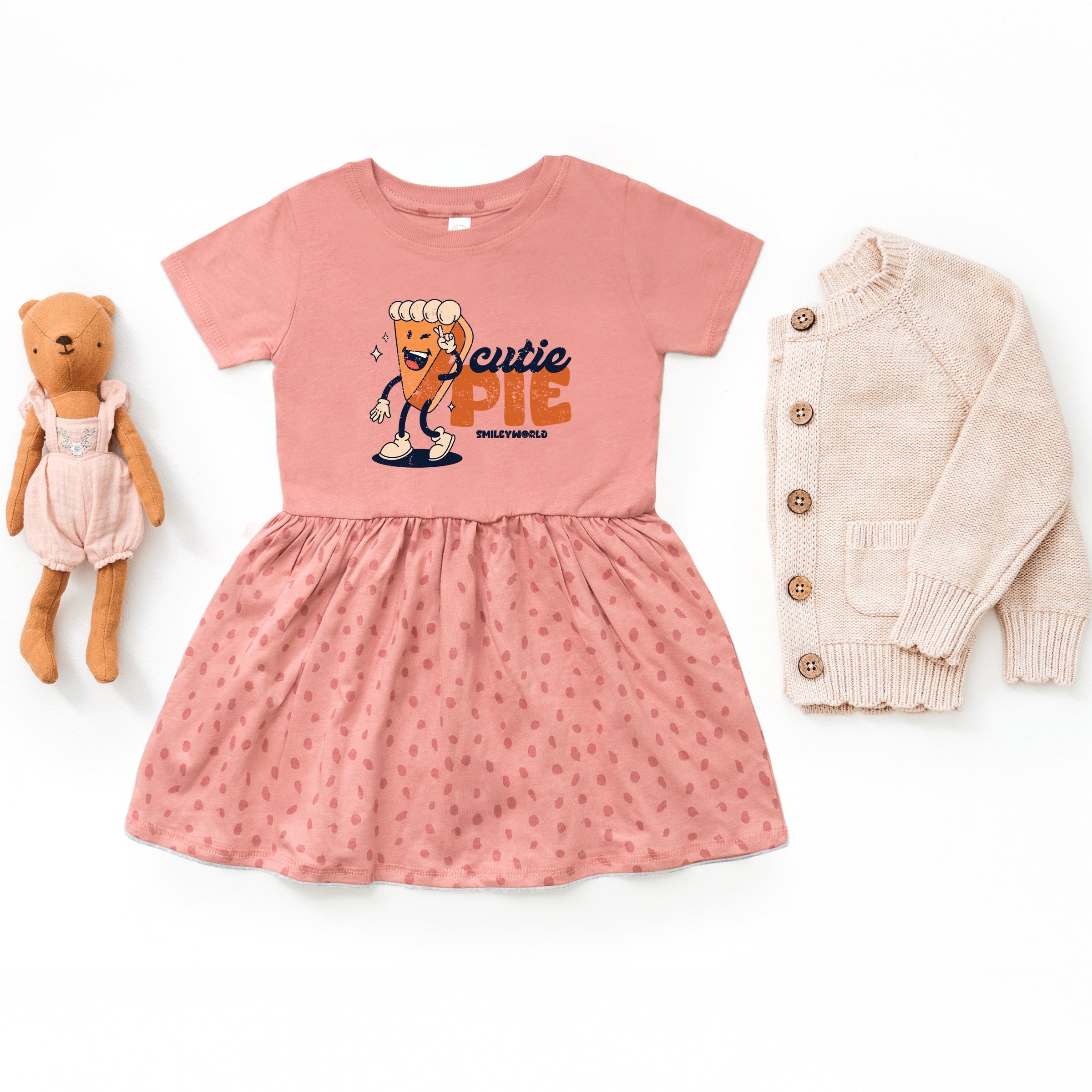 SmileyWorld Cutie Pie Pumpkin Pie - Toddler Graphic Dress and Infant Dress