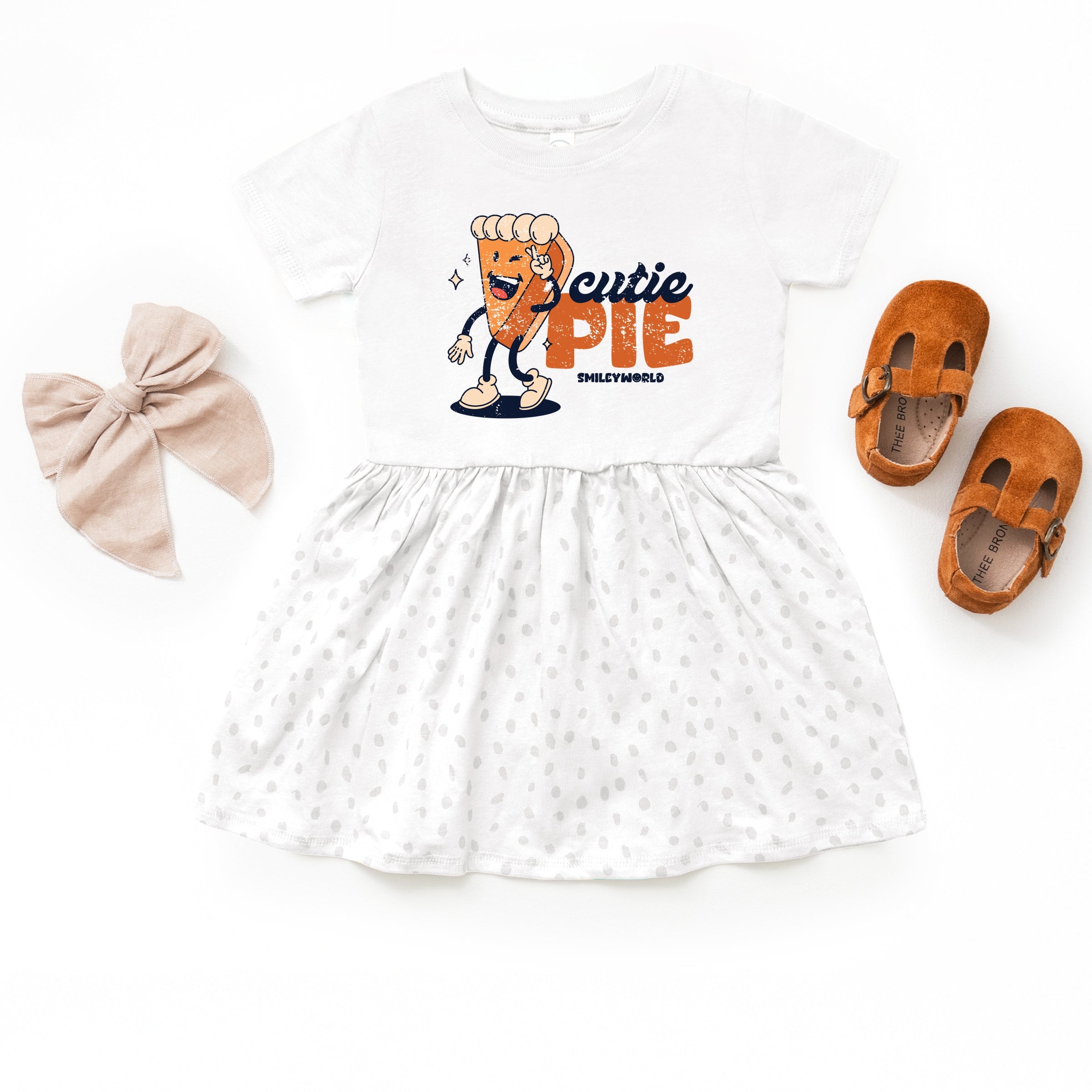 SmileyWorld Cutie Pie Pumpkin Pie - Toddler Graphic Dress and Infant Dress