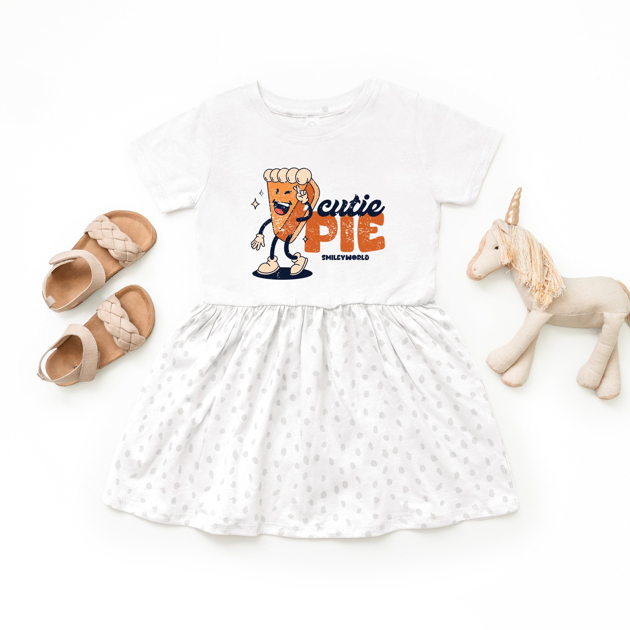 SmileyWorld Cutie Pie Pumpkin Pie - Toddler Graphic Dress and Infant Dress
