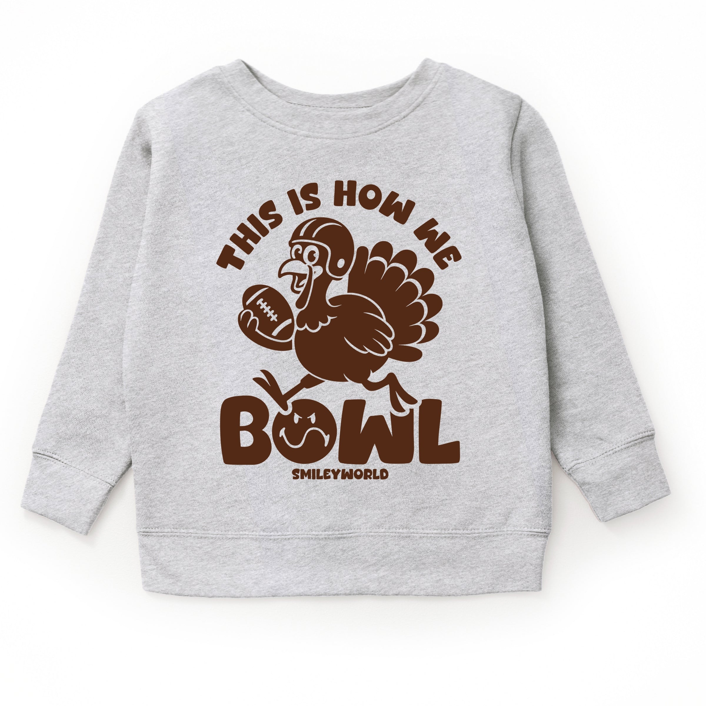 SmileyWorld This Is How We Bowl Turkey - Toddler Graphic Sweatshirt and Youth Graphic Sweatshirt