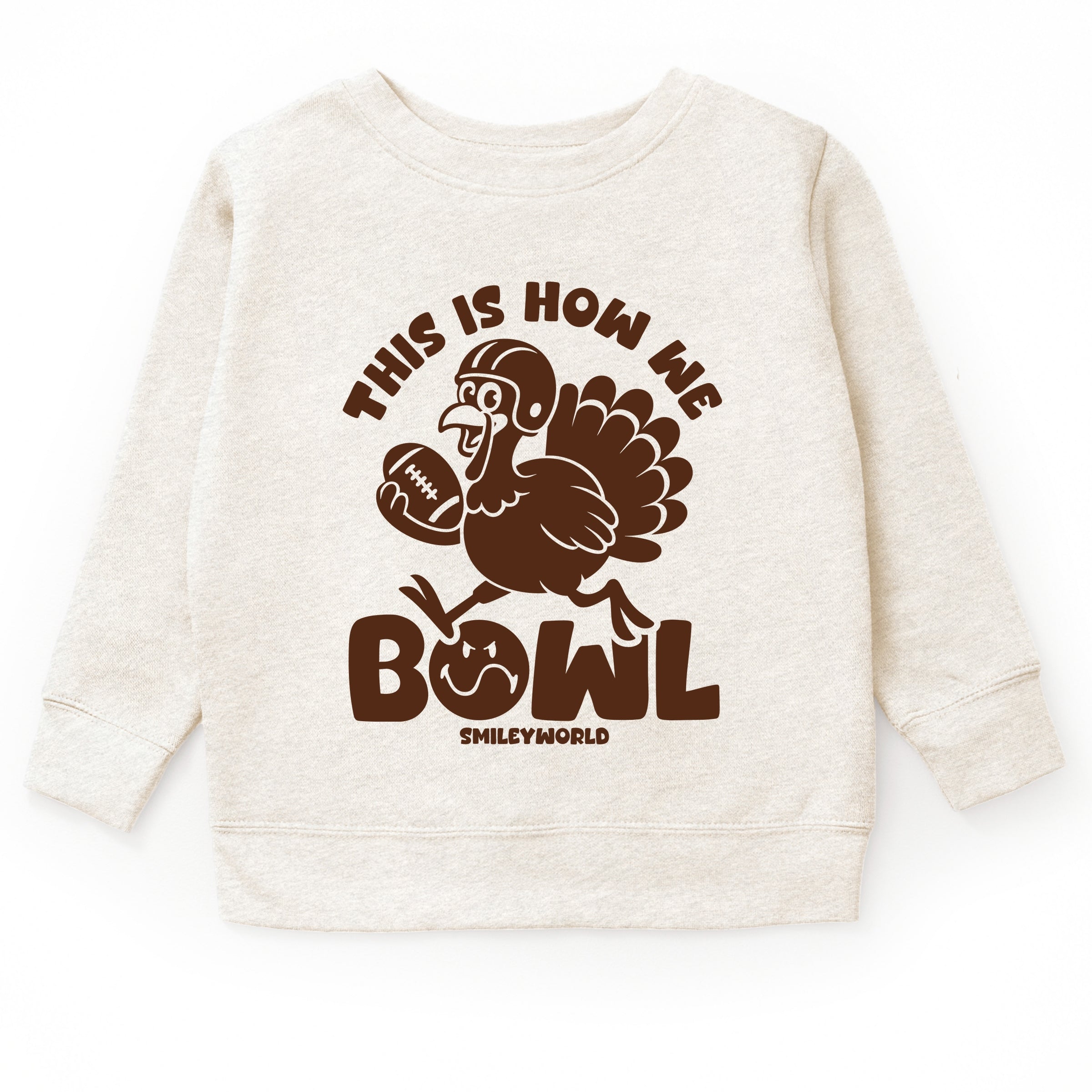 SmileyWorld This Is How We Bowl Turkey - Toddler Graphic Sweatshirt and Youth Graphic Sweatshirt