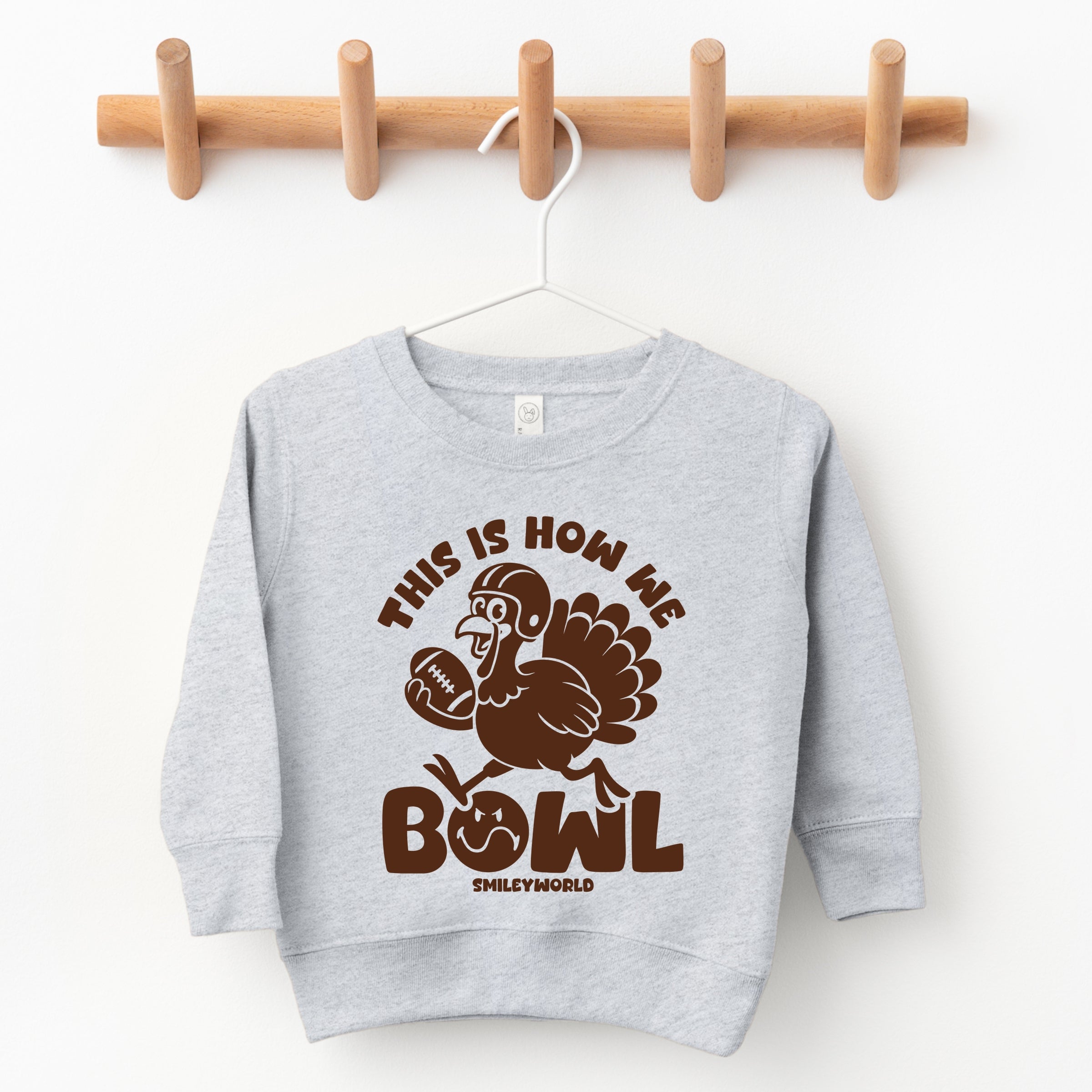 SmileyWorld This Is How We Bowl Turkey - Toddler Graphic Sweatshirt and Youth Graphic Sweatshirt