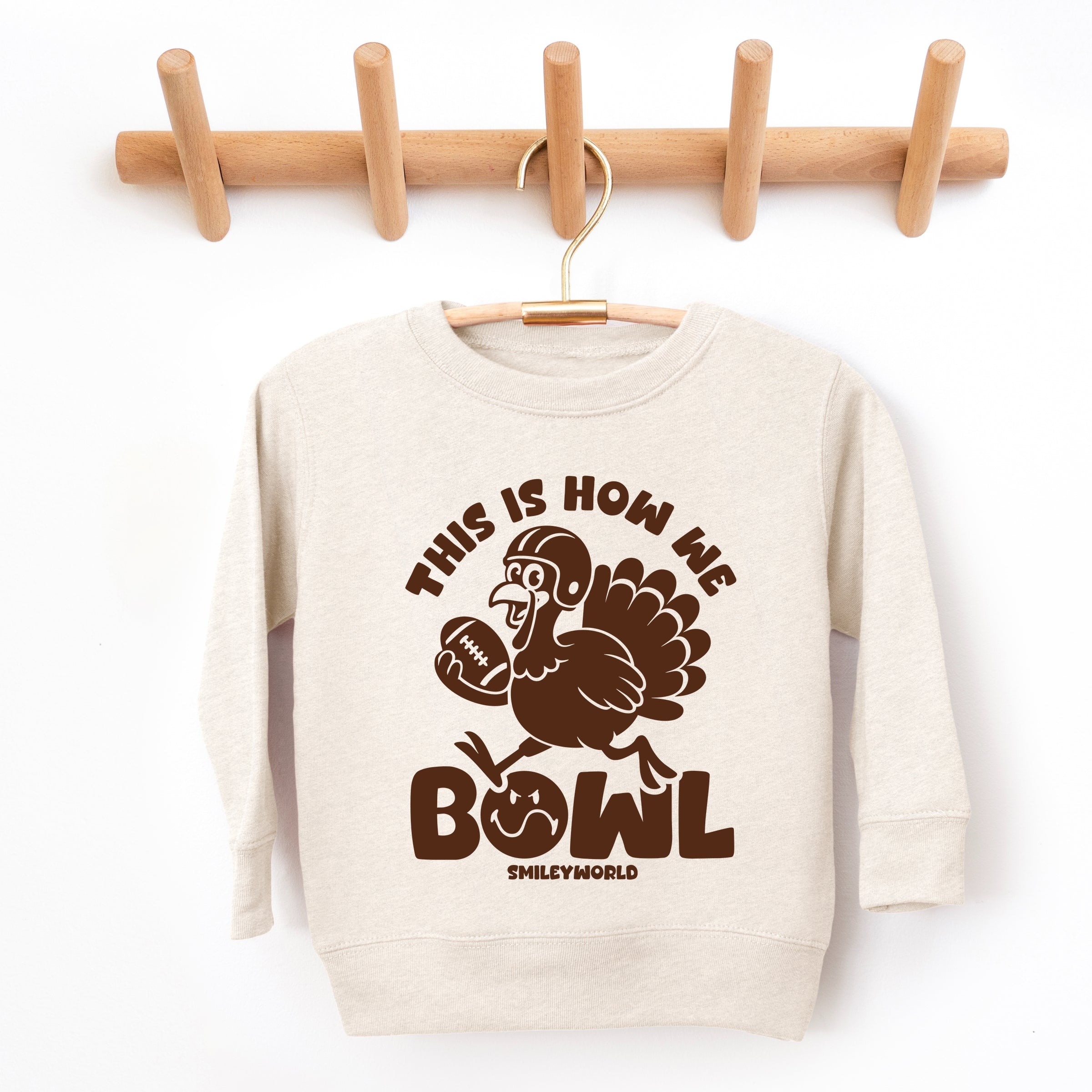 SmileyWorld This Is How We Bowl Turkey - Toddler Graphic Sweatshirt and Youth Graphic Sweatshirt