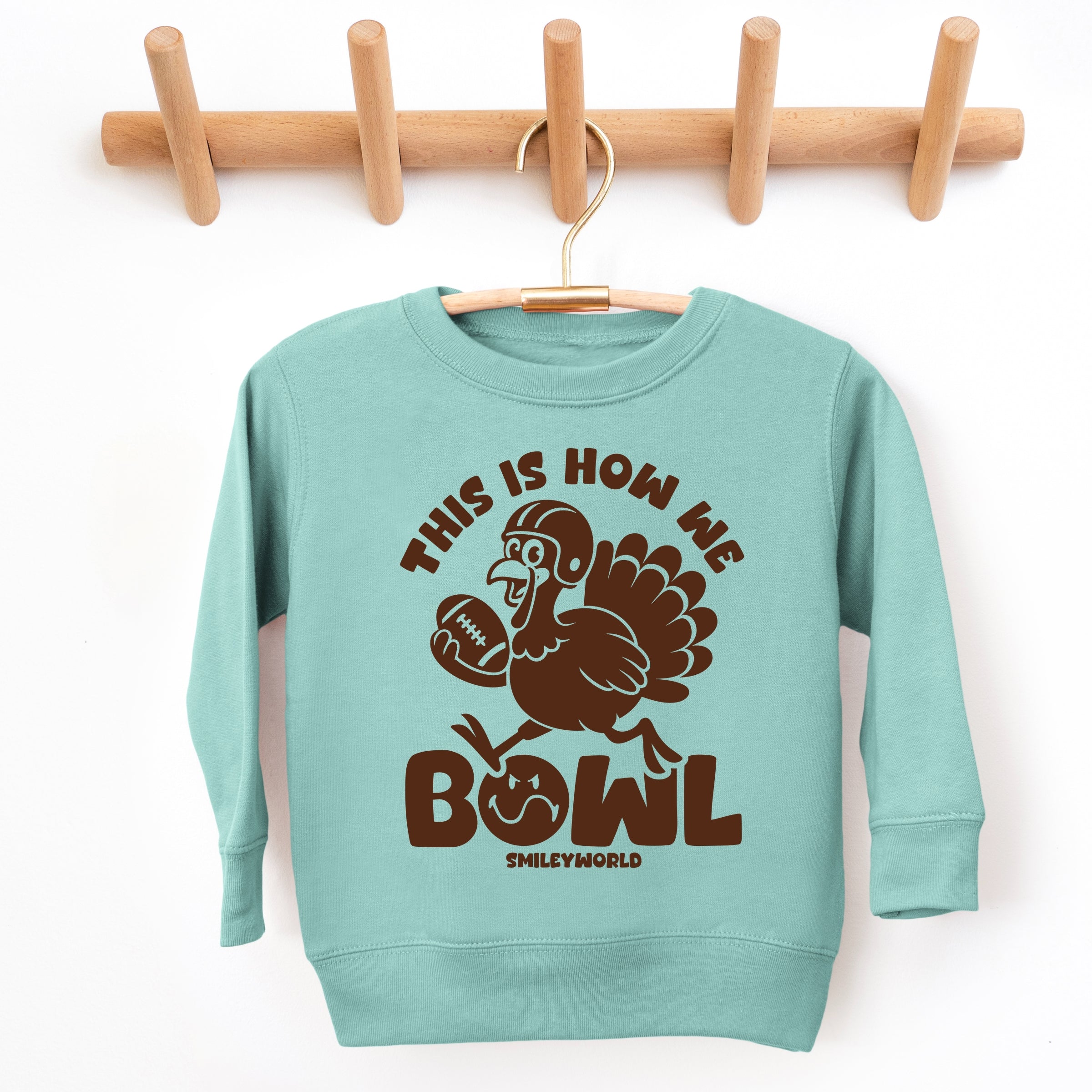 SmileyWorld This Is How We Bowl Turkey - Toddler Graphic Sweatshirt and Youth Graphic Sweatshirt