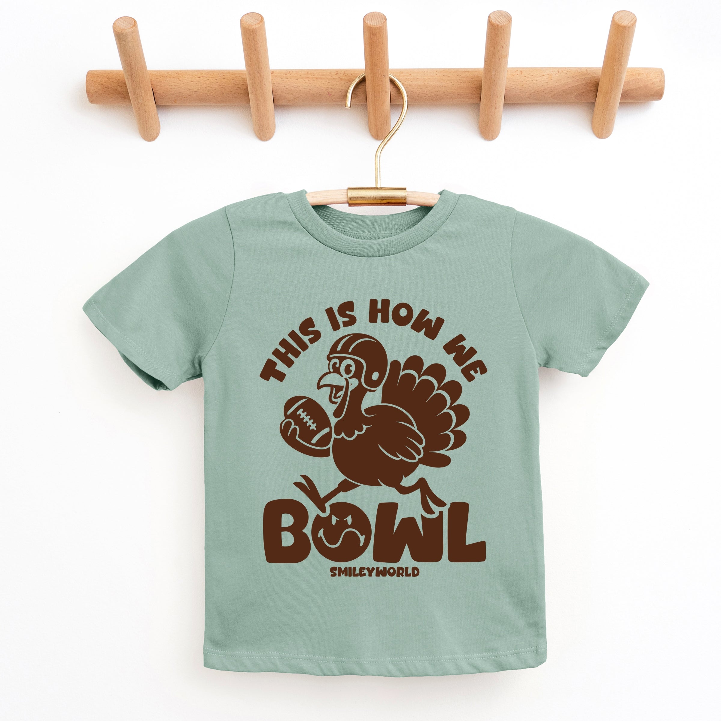 SmileyWorld This Is How We Bowl Turkey - Youth Short Sleeve Graphic T-Shirt and Toddler Short Sleeve Graphic T-Shirt