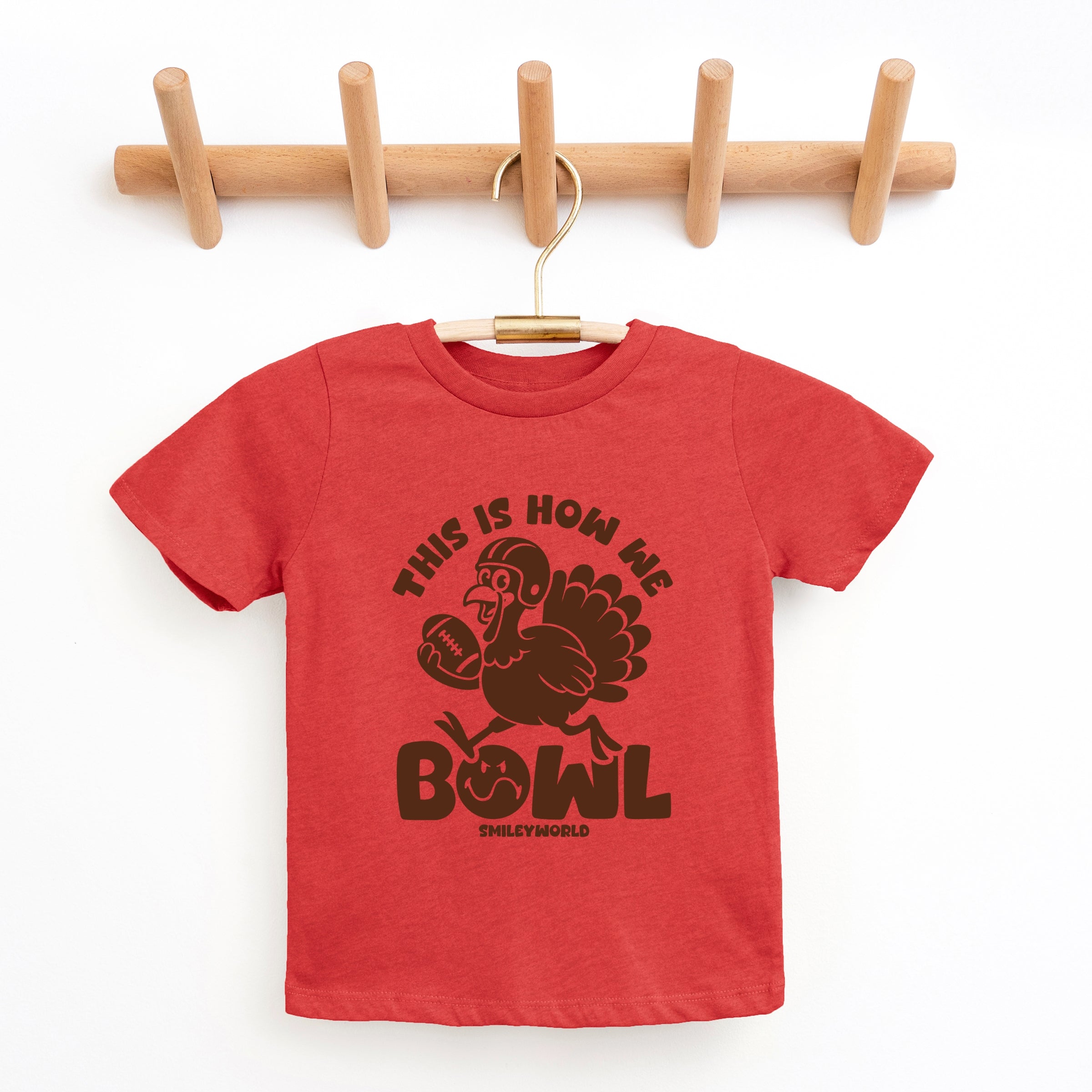 SmileyWorld This Is How We Bowl Turkey - Youth Short Sleeve Graphic T-Shirt and Toddler Short Sleeve Graphic T-Shirt